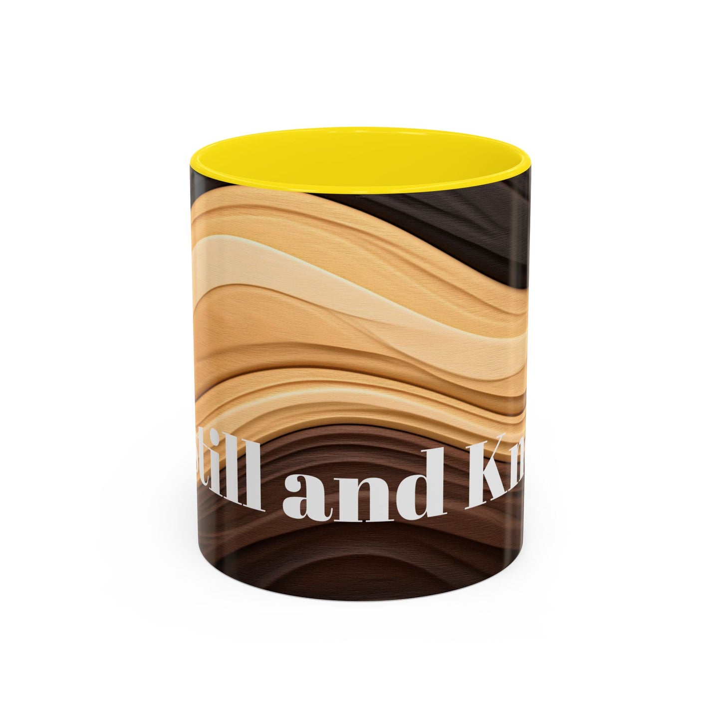 Accent Coffee Mug with Wavy Design.