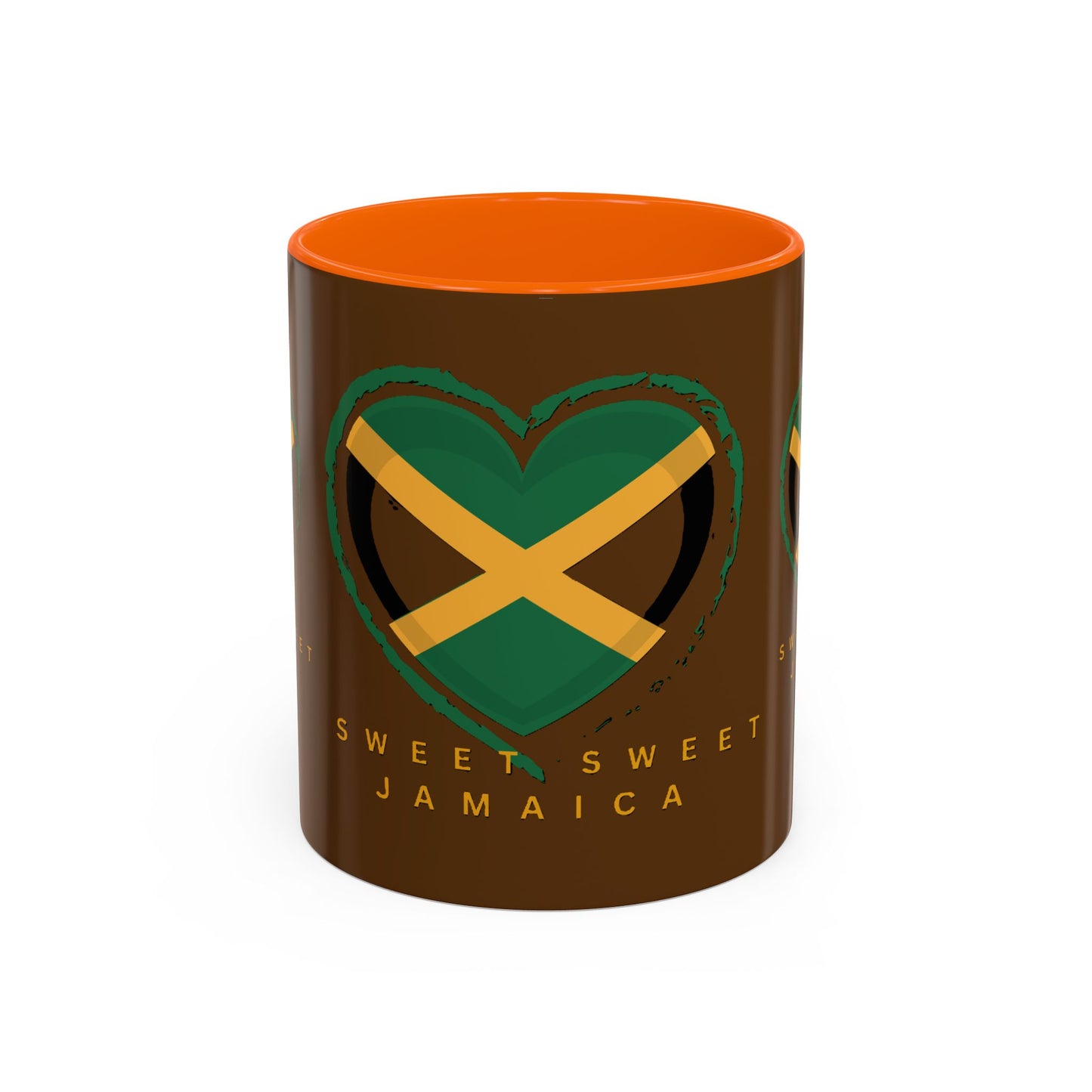 Accent Coffee Mug with Jamaican Heart Design - Perfect for Coffee Lovers, Gift for Travelers, Jamaica Celebration, or Home Decor