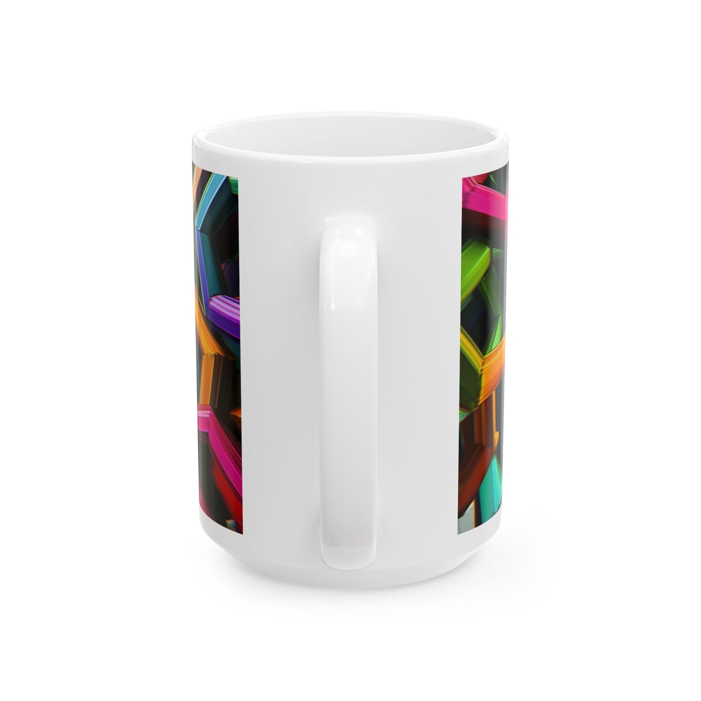 Colorful Hexagon Pattern Ceramic Mug