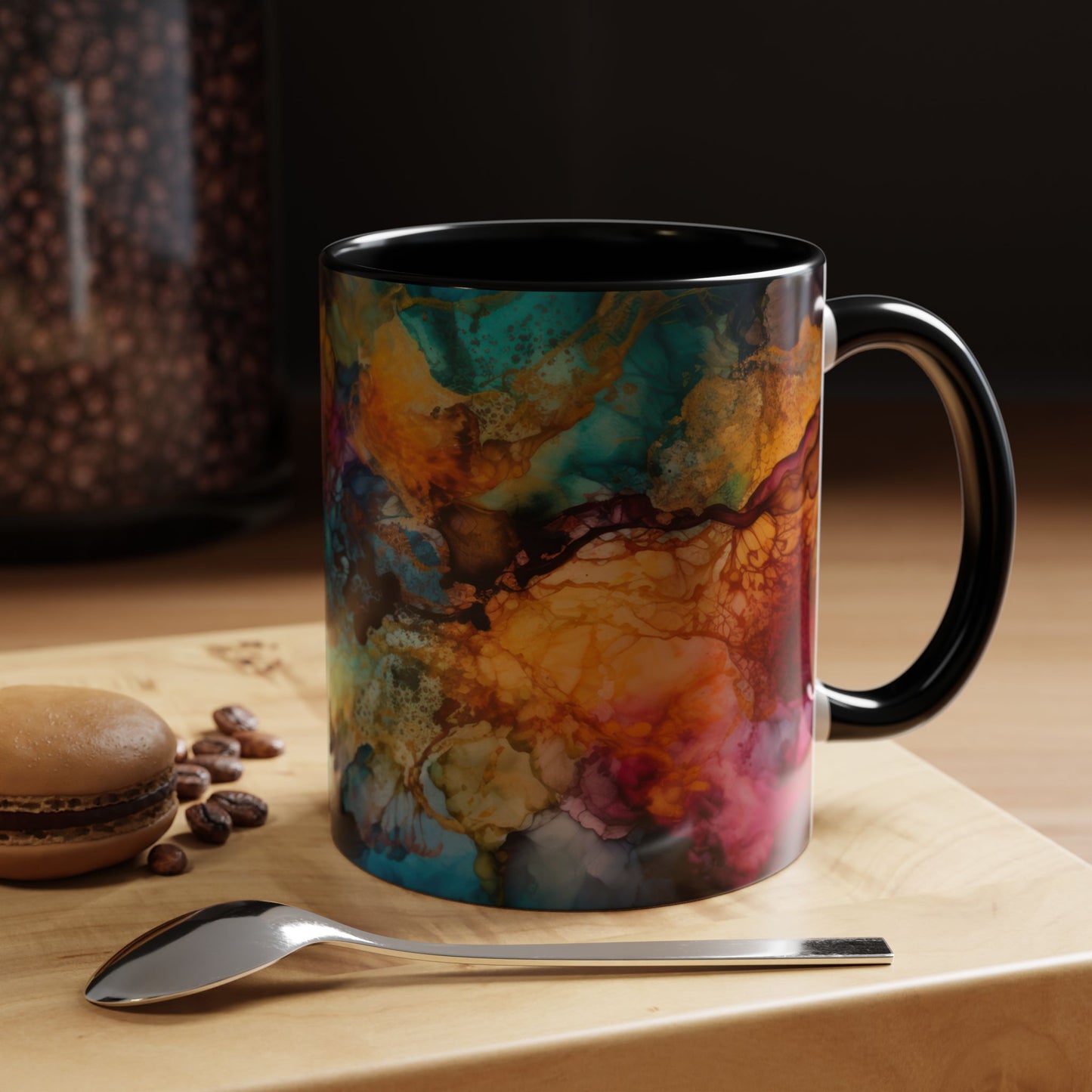 Vibrant Accent Coffee Mug - Colorful Art Mug for Coffee Lovers.