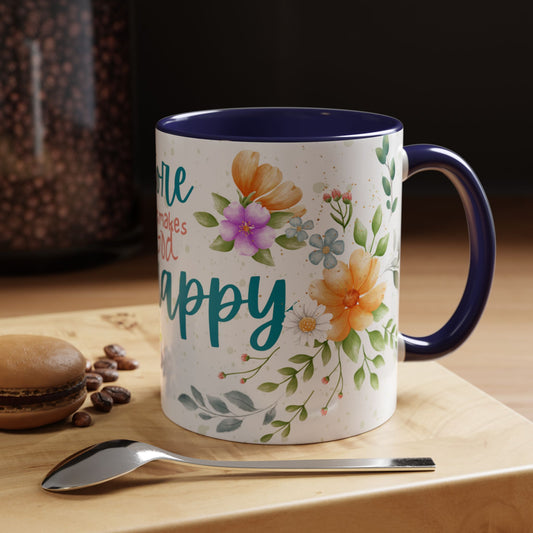 Floral Inspirational Coffee Mug, Do More of What Makes God Happy.