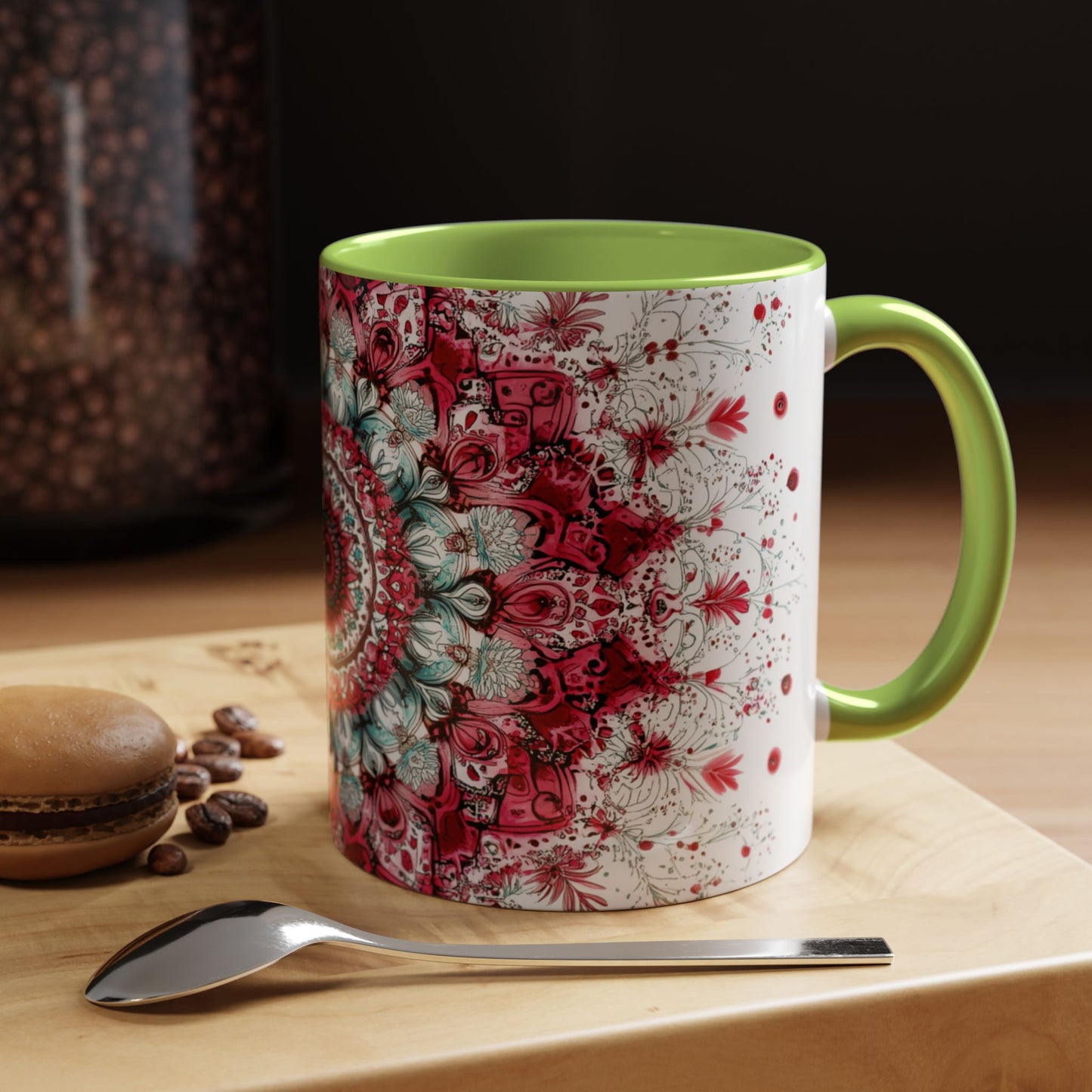 Bohemian Mandala Accent Coffee Mug  Artistic Gift for Coffee Lovers.