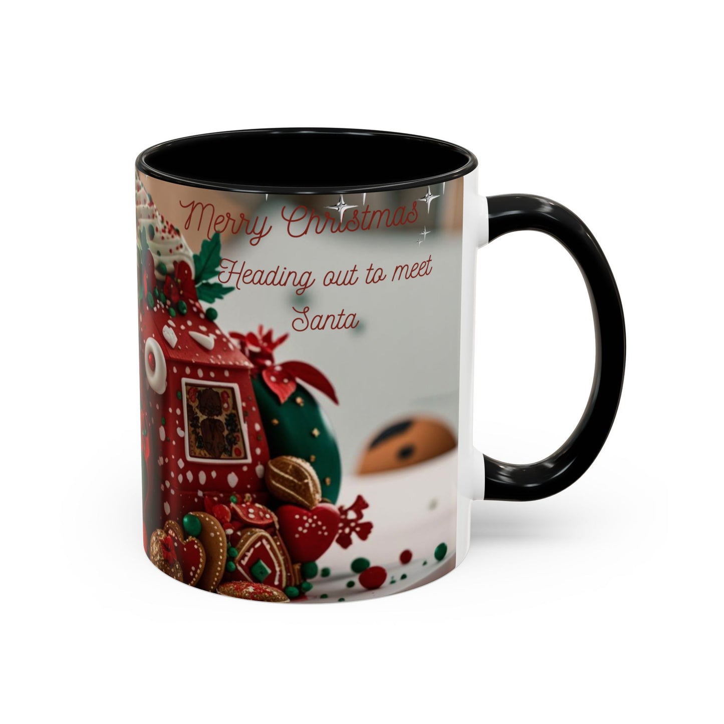 Festive Cat Coffee Mug, Holiday Gift, Christmas Coffee Cup.
