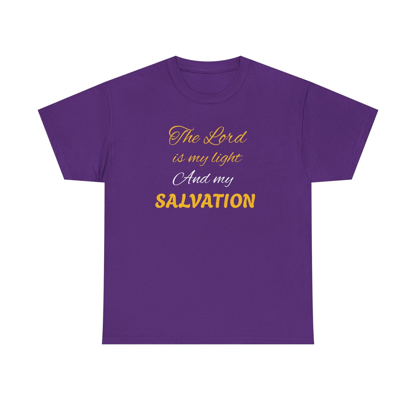 Inspirational Unisex Heavy Cotton Tee - 'The Lord is my light and my SALVATION'