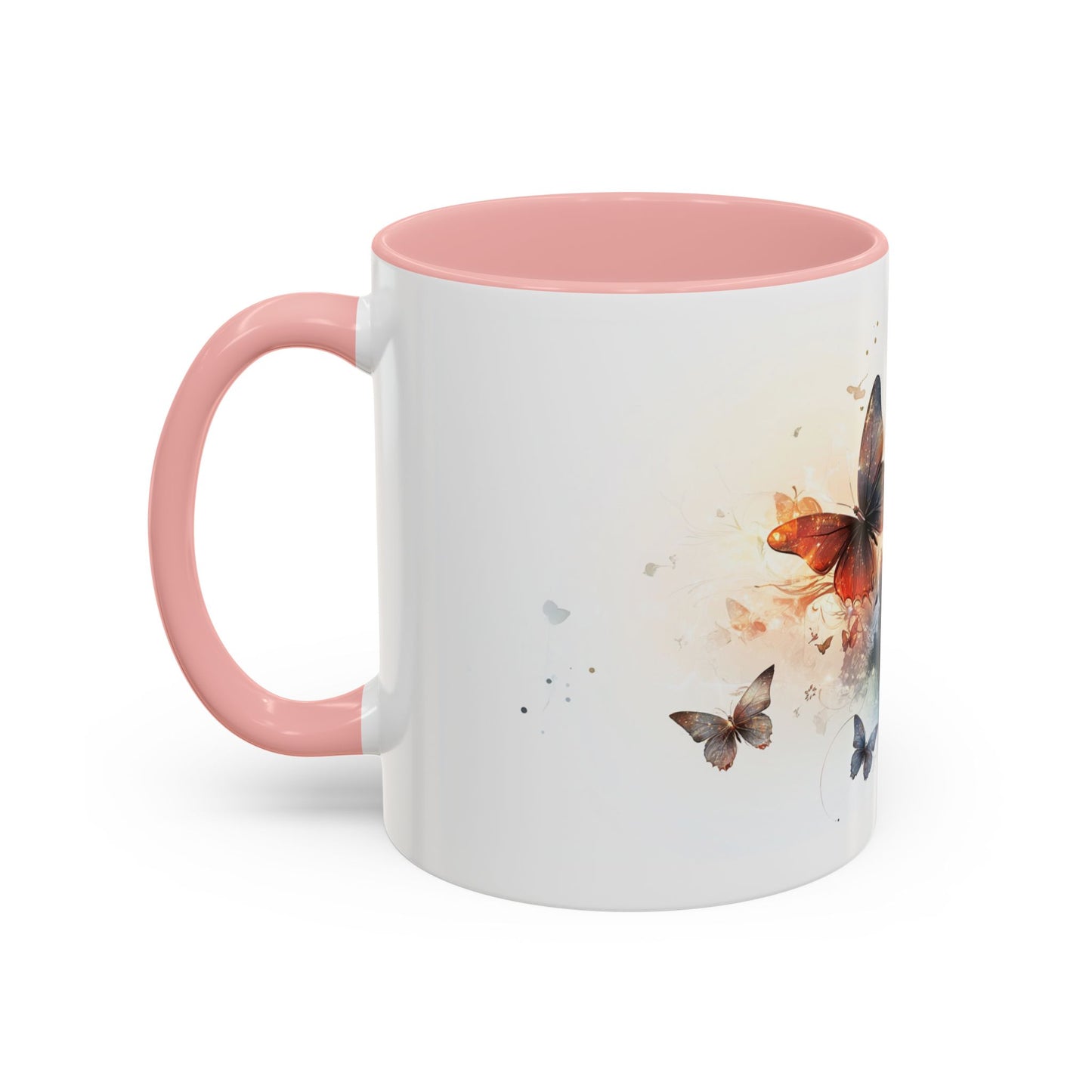 Butterfly Dreams Accent Coffee Mug - Artistic Drinkware, Gift for Nature Lovers, Home Decor, Birthday, Coffee Lovers