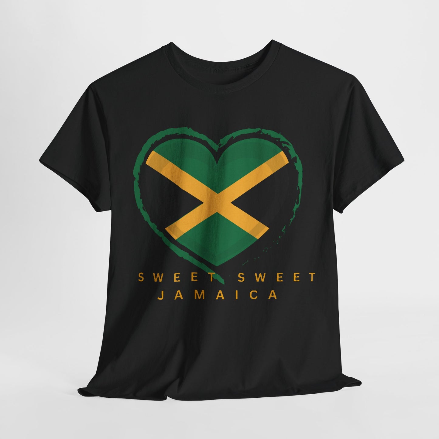 Unisex Heavy Cotton Tee with Sweet Sweet Jamaica Design.