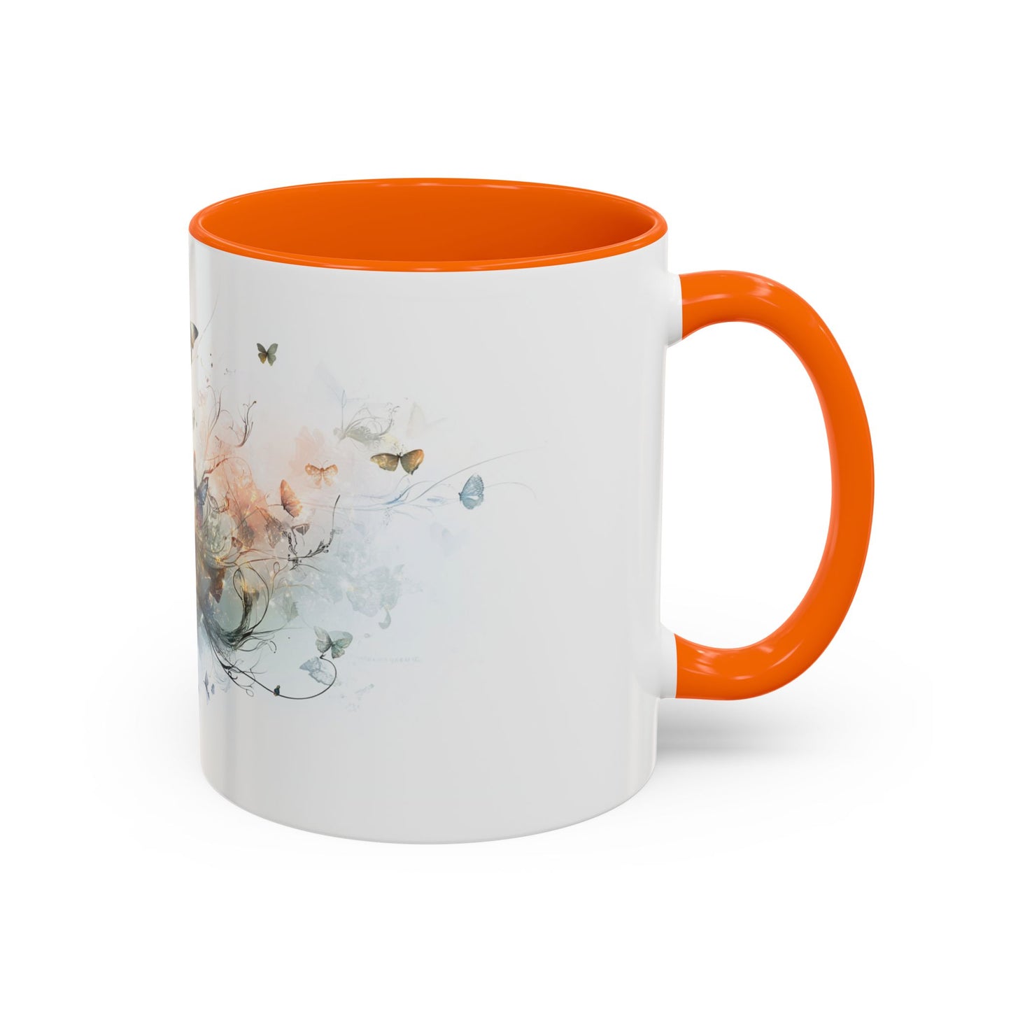 Butterfly Dreams Accent Coffee Mug - Artistic Drinkware, Gift for Nature Lovers, Home Decor, Birthday, Coffee Lovers