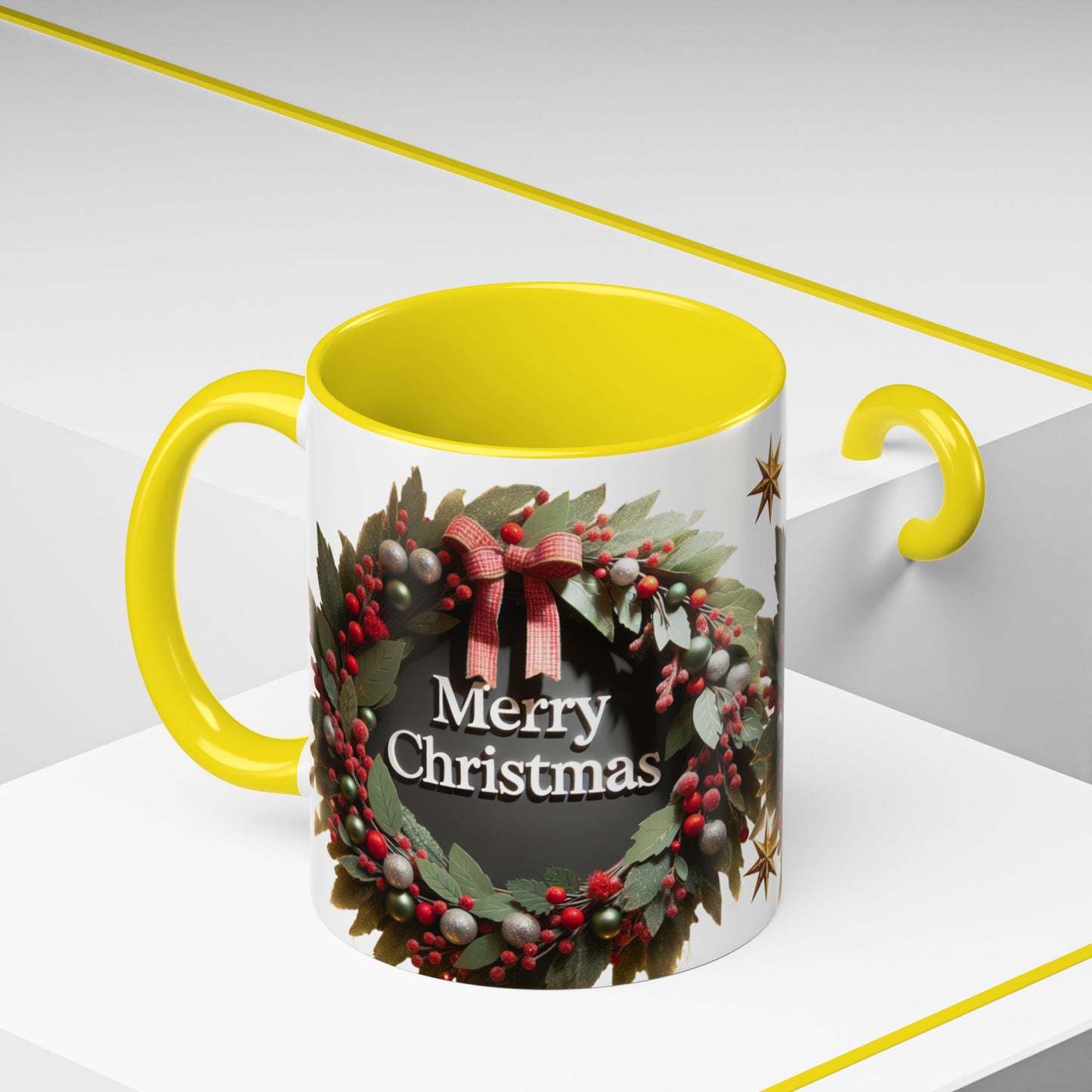 Festive Merry Christmas Mug, Holiday Coffee Cup.