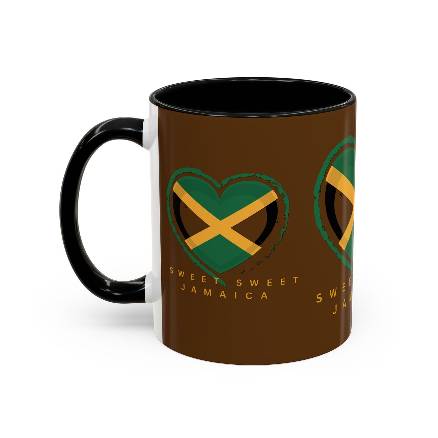 Accent Coffee Mug with Jamaican Heart Design - Perfect for Coffee Lovers, Gift for Travelers, Jamaica Celebration, or Home Decor