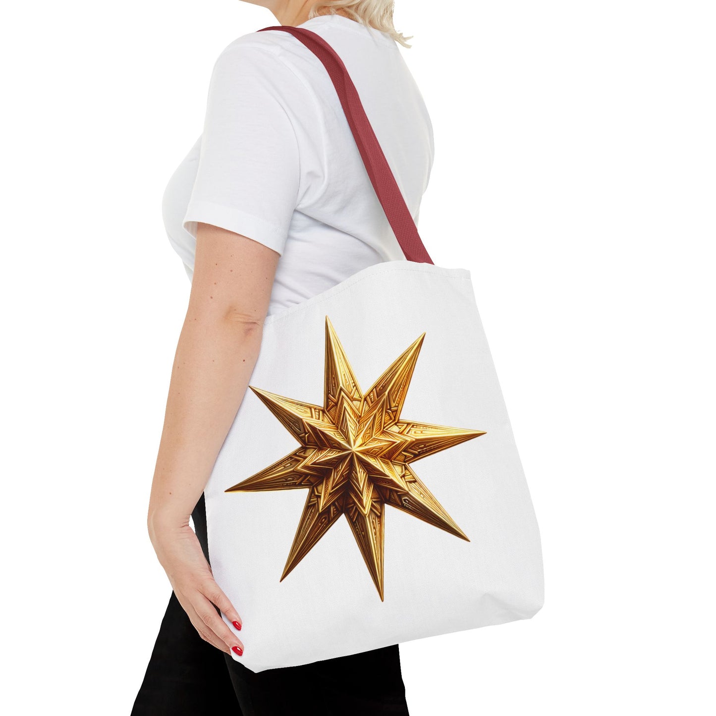 Golden Star Tote Bag, Stylish Reusable Tote, Eco-Friendly Shopping Bag.