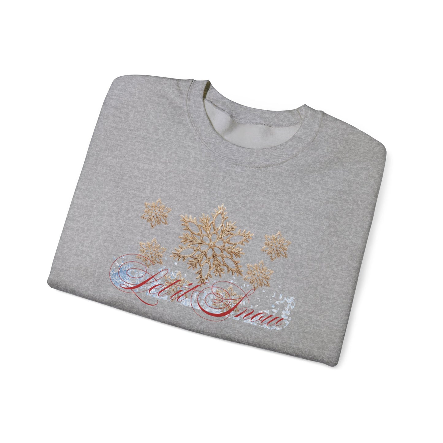 Snow Queen Crewneck Sweatshirt – 'Let It Snow' Gold Snowflake Holiday Sweatshirt