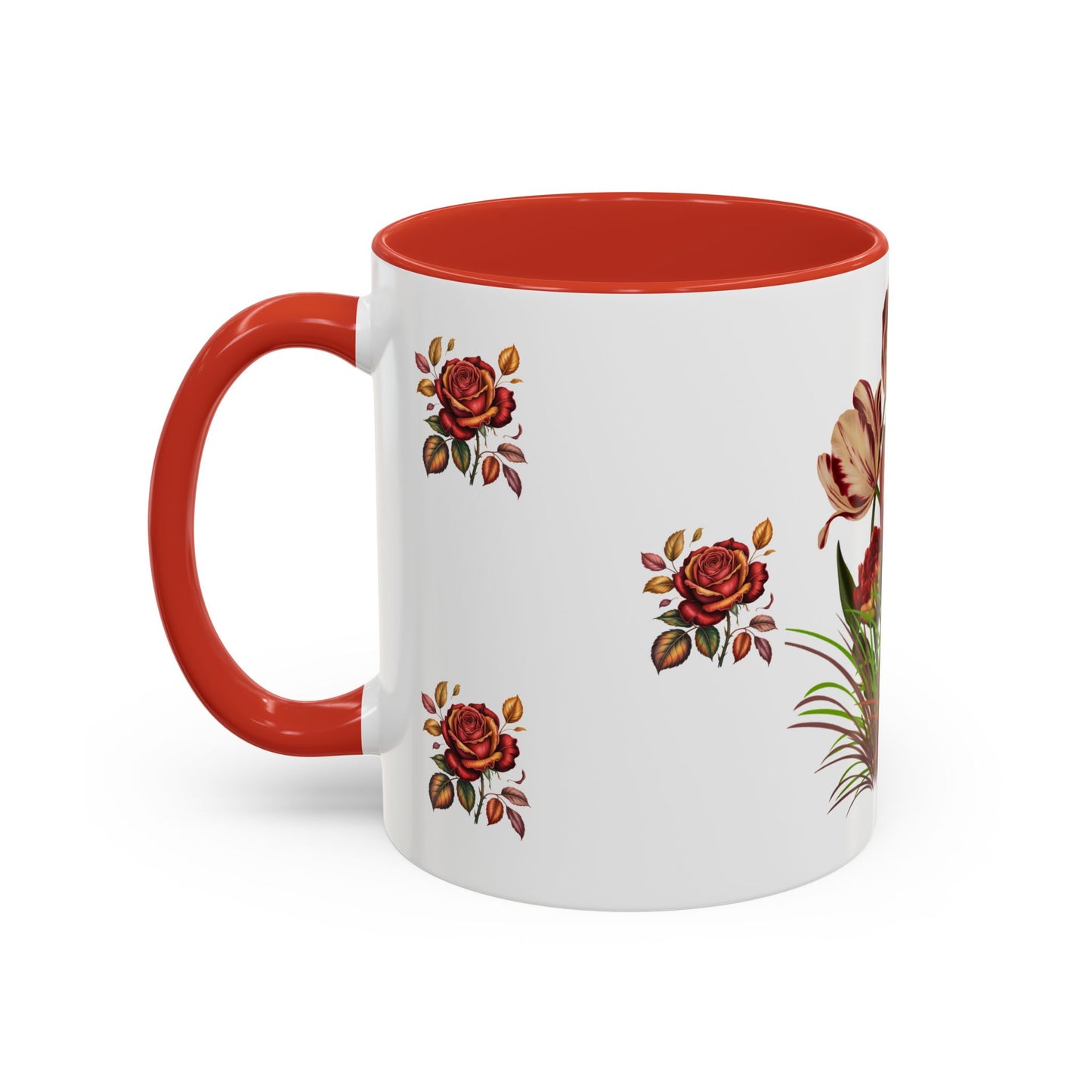 Floral Accent Coffee Mug, Boho Floral Mug.