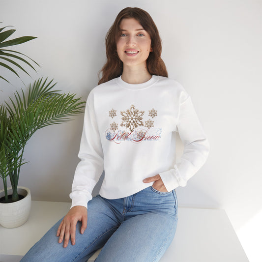 Snow Queen Crewneck Sweatshirt – 'Let It Snow' Gold Snowflake Holiday Sweatshirt