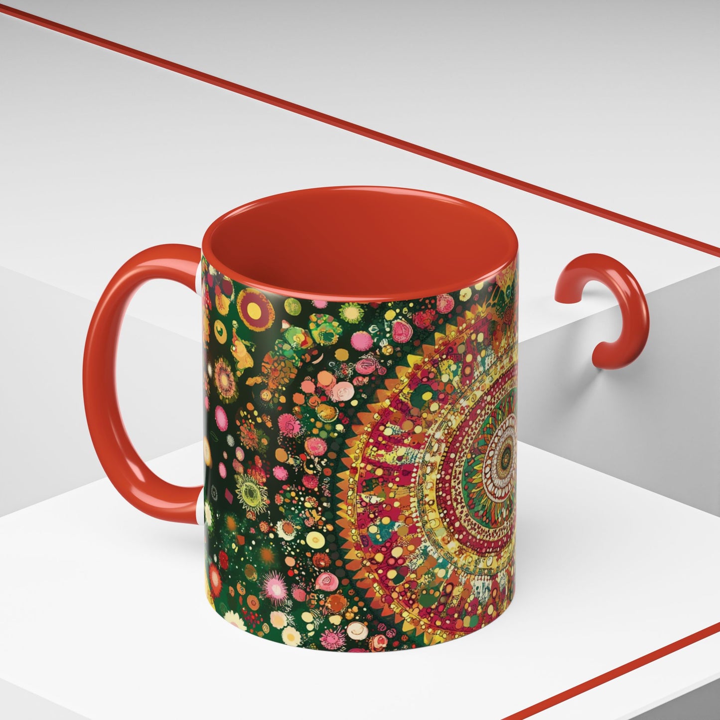 Vibrant Mandala Accent Coffee Mug