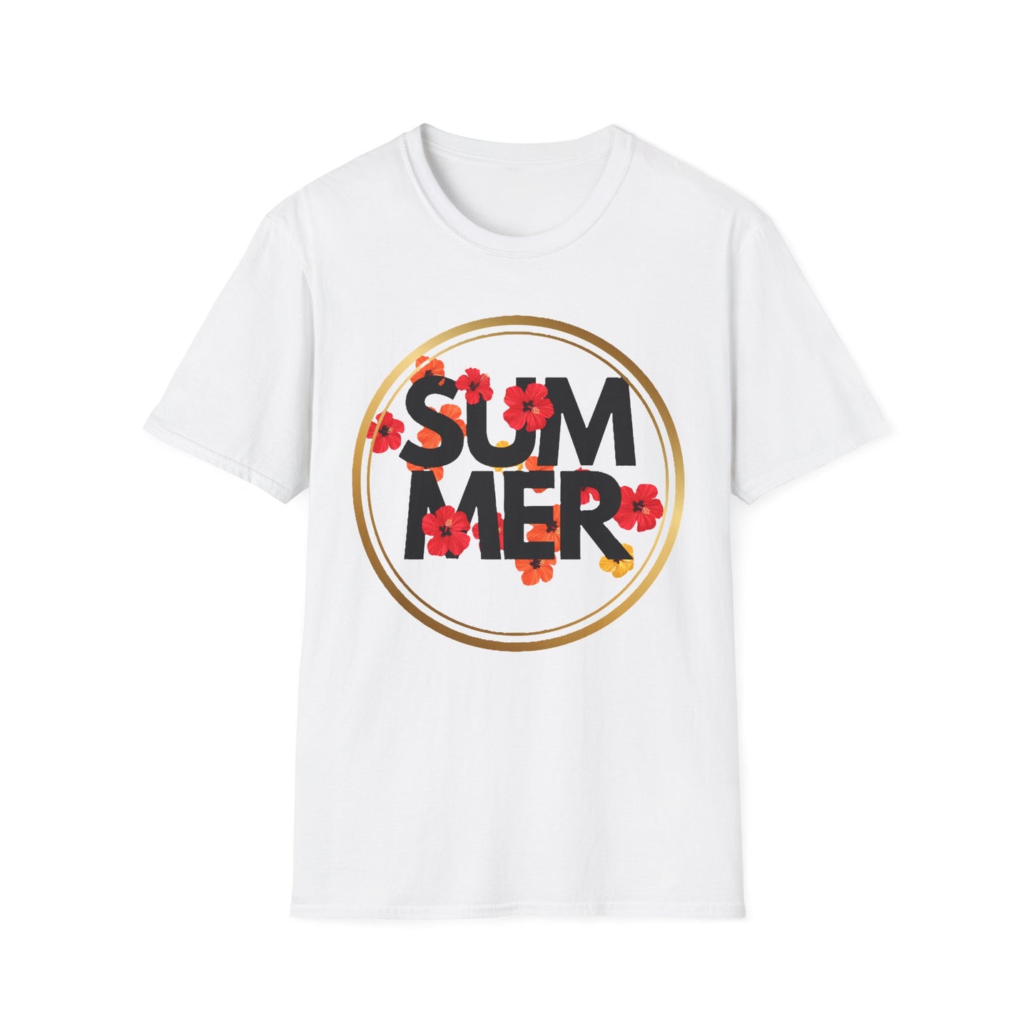 Summer Floral Unisex Softstyle T-Shirt - Casual Wear, Gift, Beach Vibes, Vacation Essentials, Summer Celebration