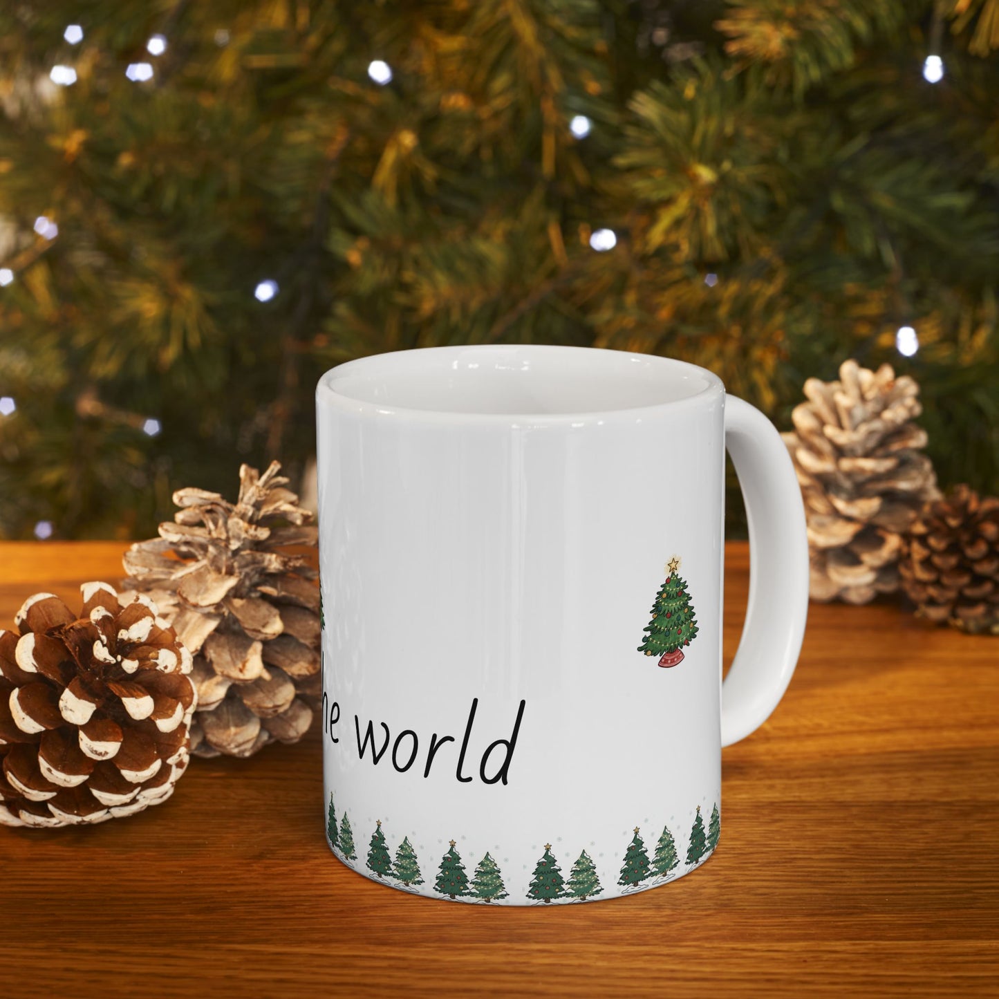 Christmas Tree 'Joy to the World' Ceramic Mug