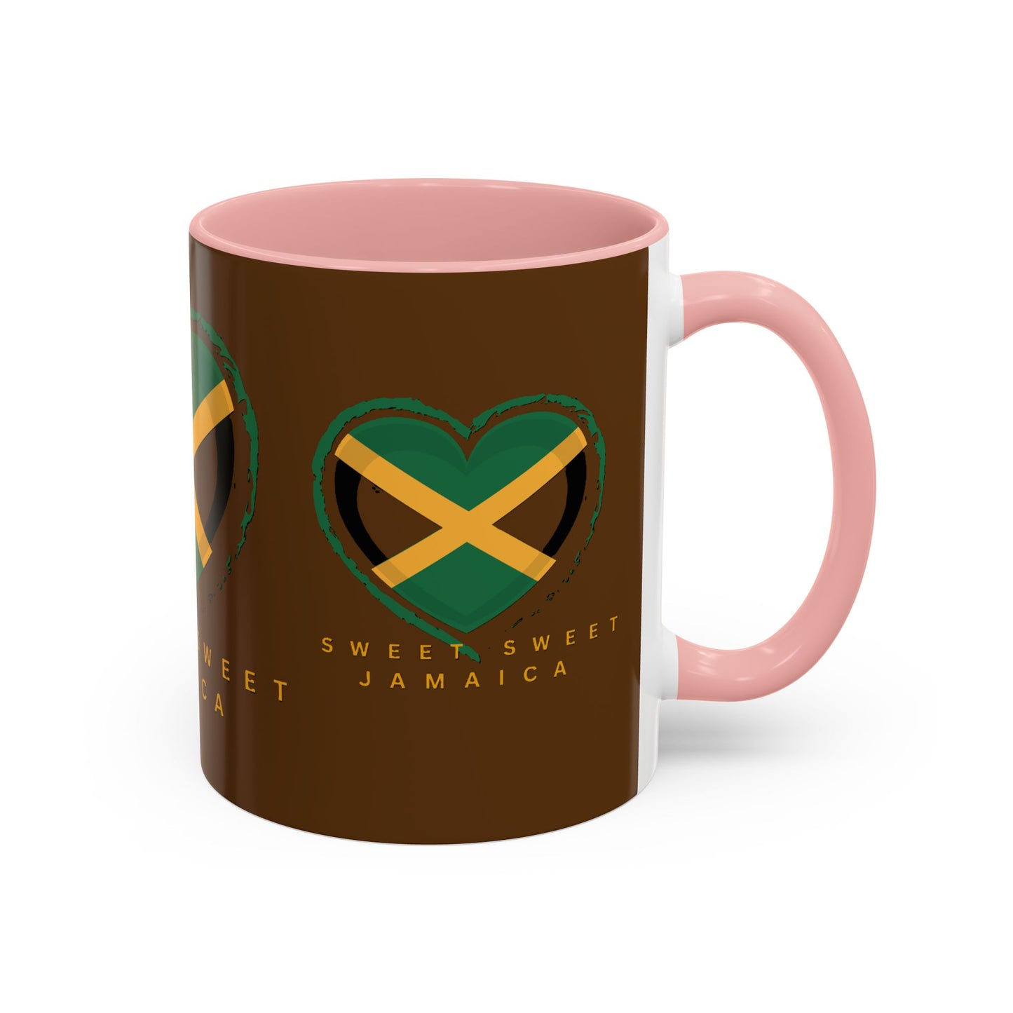 Accent Coffee Mug with Jamaican Heart Design - Perfect for Coffee Lovers, Gift for Travelers, Jamaica Celebration, or Home Decor
