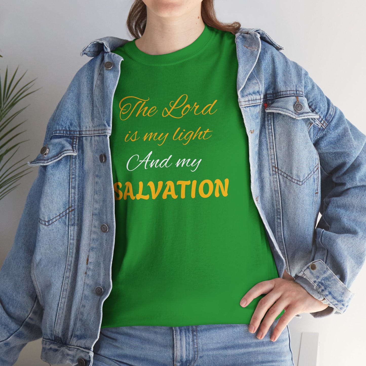 Inspirational Unisex Heavy Cotton Tee - 'The Lord is my light and my SALVATION'