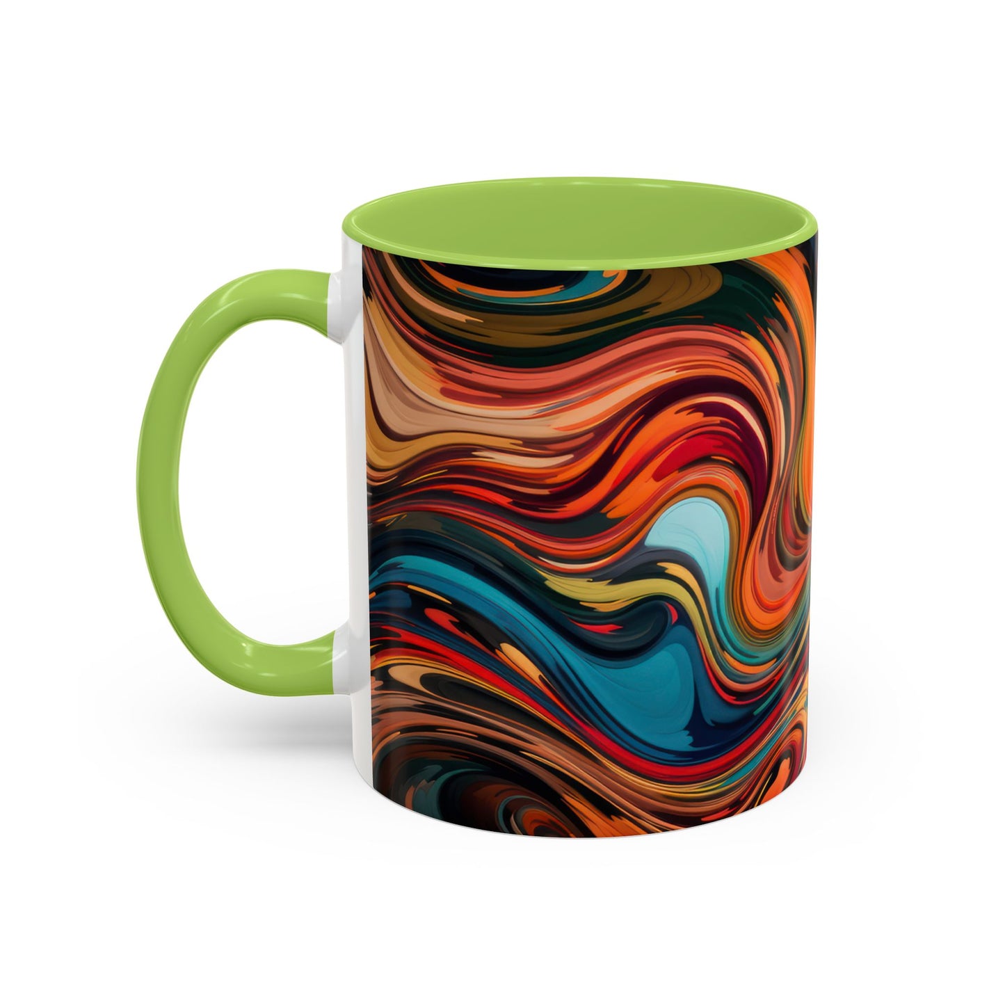 Vibrant Accent Coffee Mug, Artistic Mug Design Colorful Drinkware.