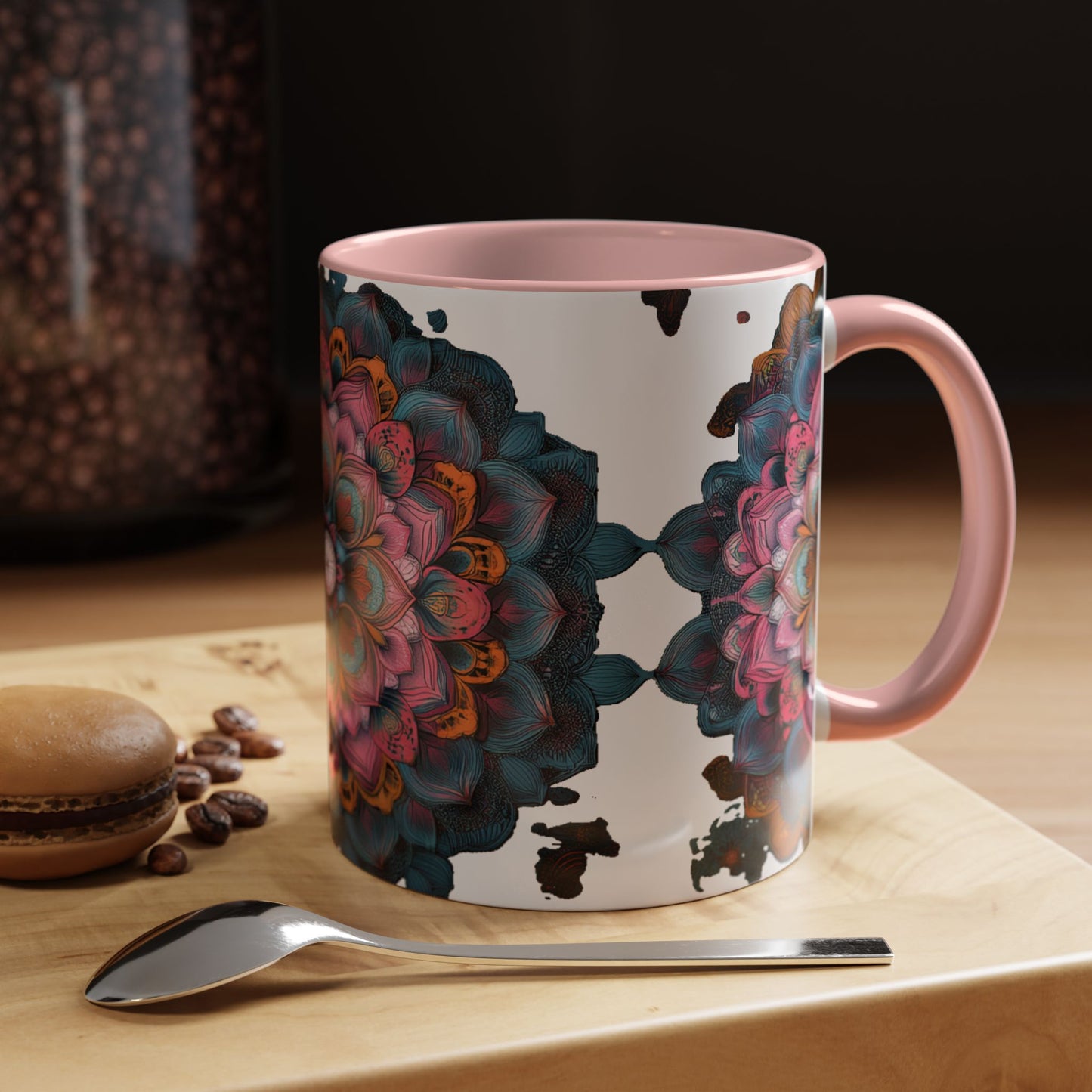 Colorful Mandala Accent Coffee Mug.
