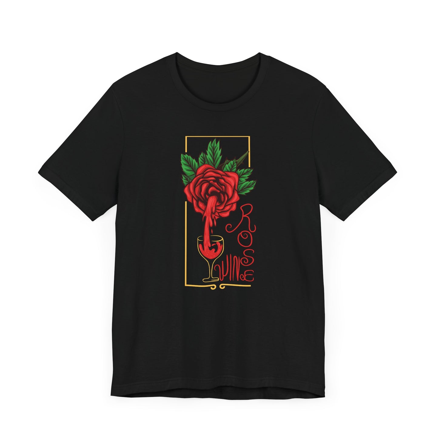 Rose Wine Unisex Tee, Perfect for Wine Lovers, Gifts for Her, Casual Date Night, Summer Apparel, Floral Graphic Shirt