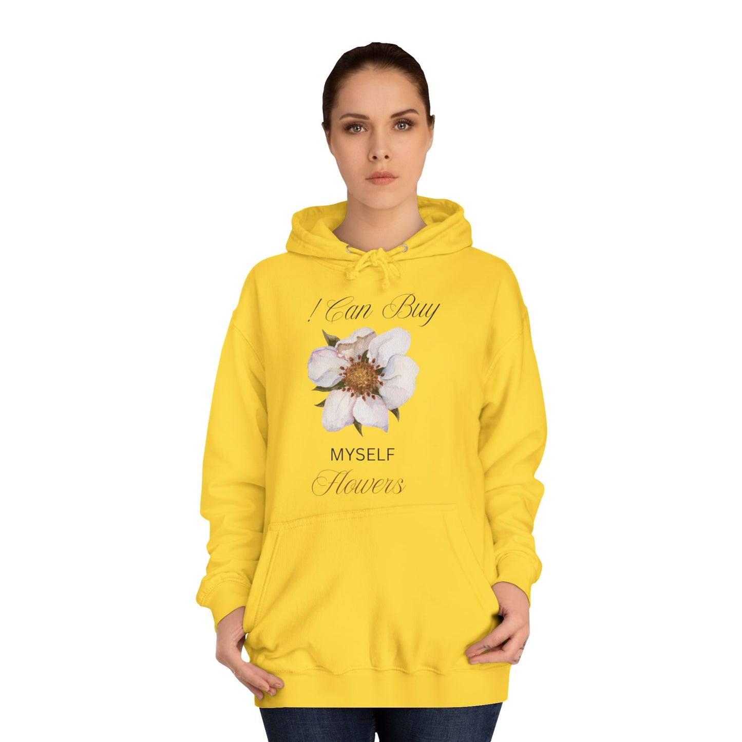 Sunny Floral College Hoodie for Campus Life, Unisex Apparel.