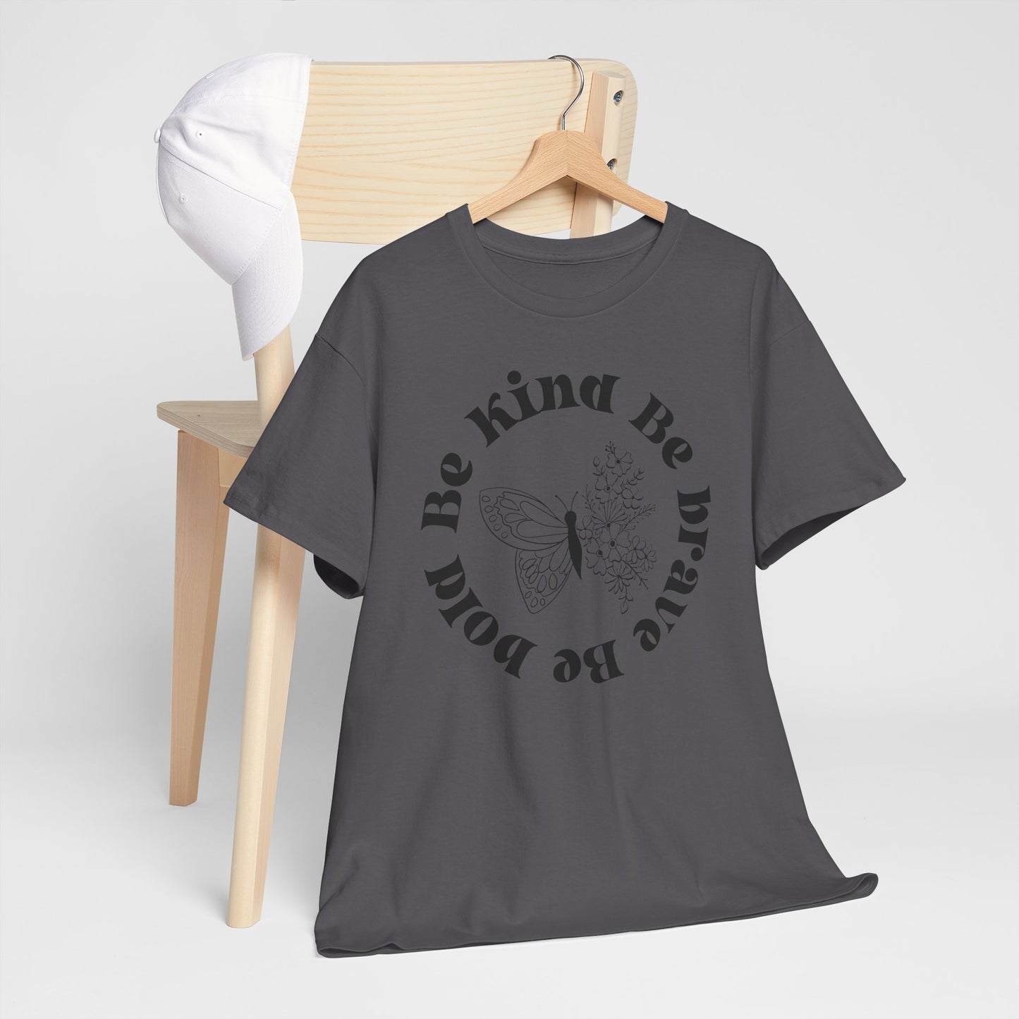 Unisex Heavy Cotton Tee - "Be Kind, Be Brave, Be Bold"