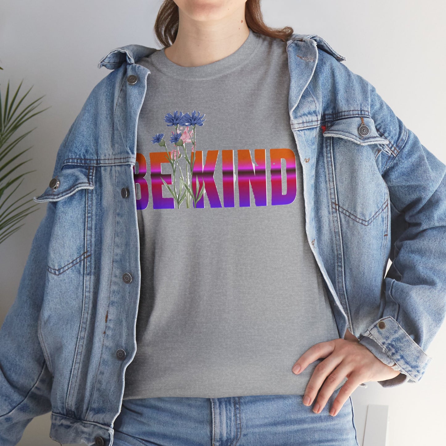 Unisex Heavy Cotton Tee - Be Kind Graphic Tee, Inspirational Shirt, Positive Quote T-Shirt, Everyday Wear, Gifts for Friends, LGBTQ+ Apparel