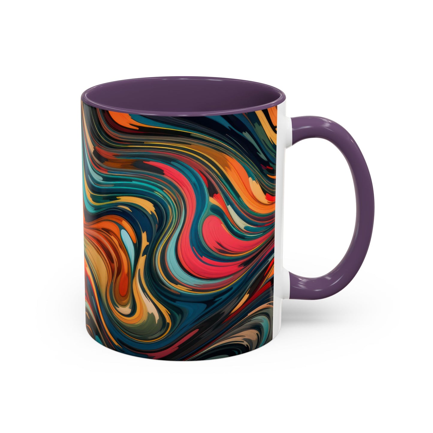 Vibrant Accent Coffee Mug, Artistic Mug Design Colorful Drinkware.