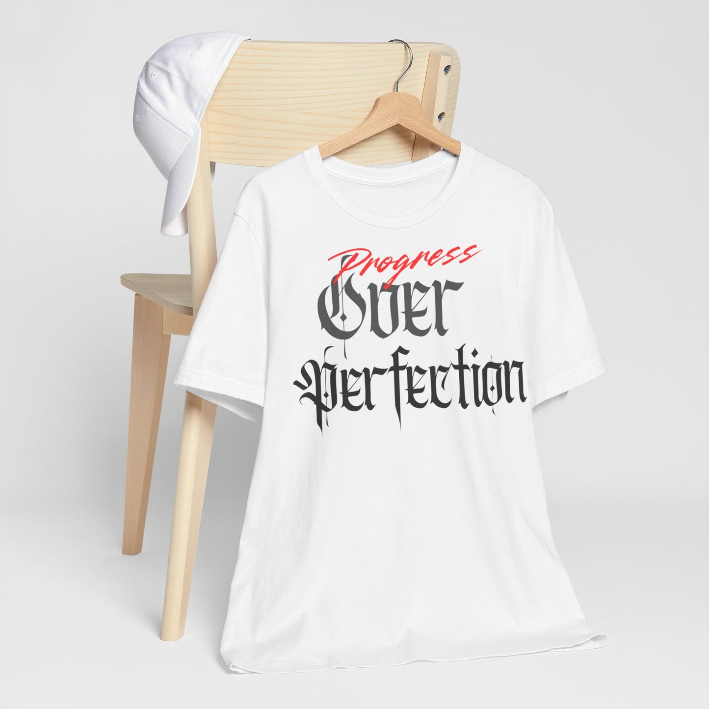 Progress Over Perfection Tee - Casual, Motivational T-Shirt for Self-Improvement.
