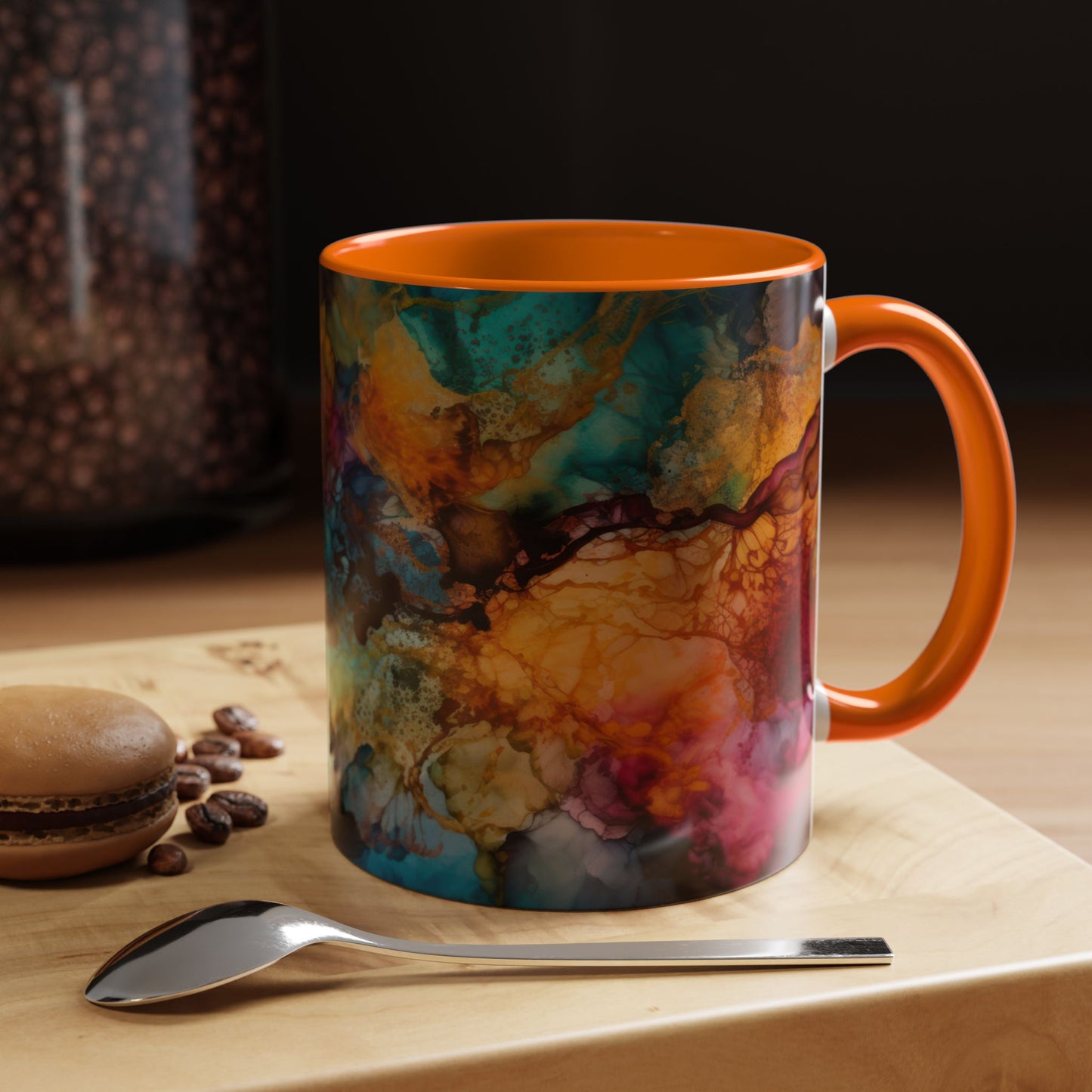 Vibrant Accent Coffee Mug - Colorful Art Mug for Coffee Lovers.