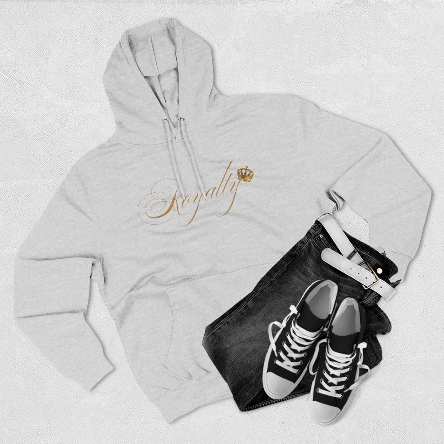 Royalty Script Hoodie - Gold Script "Royalty" Fleece Pullover, Cosy.