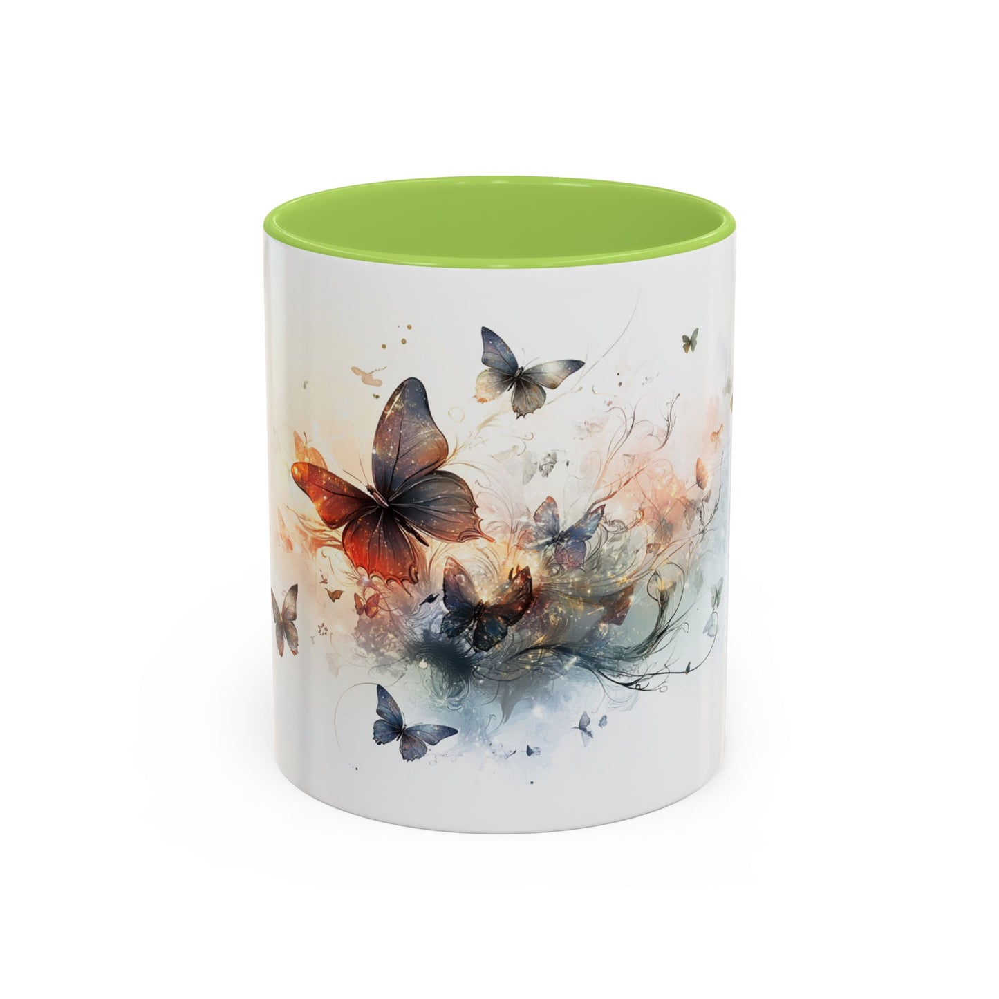Butterfly Dreams Accent Coffee Mug - Artistic Drinkware, Gift for Nature Lovers, Home Decor, Birthday, Coffee Lovers