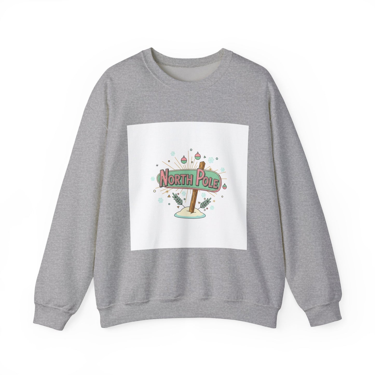 North Pole Sign Sweatshirt | mid century Christmas, retro holiday sign