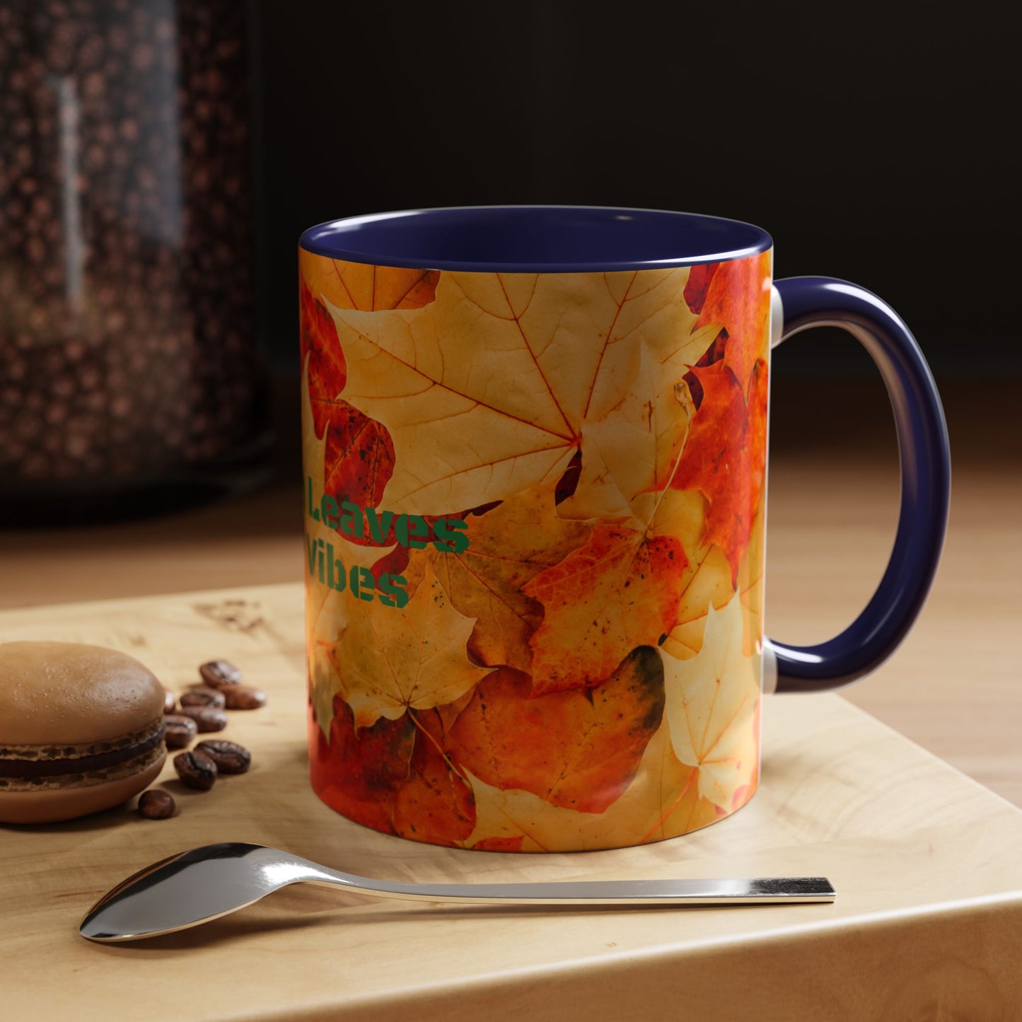 Leafy Falls Vibes, Accent Coffee Mug.