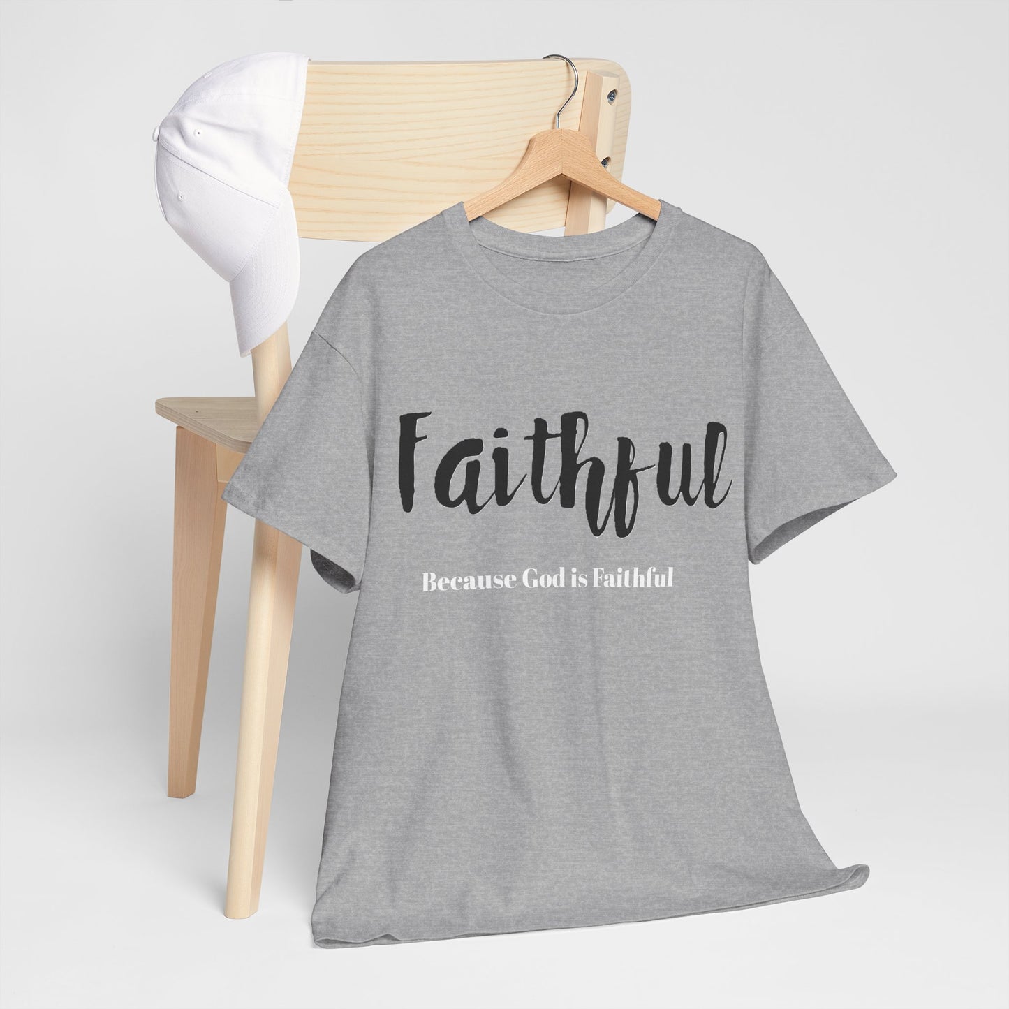 Faithful Unisex Heavy Cotton Tee, Christian Apparel.