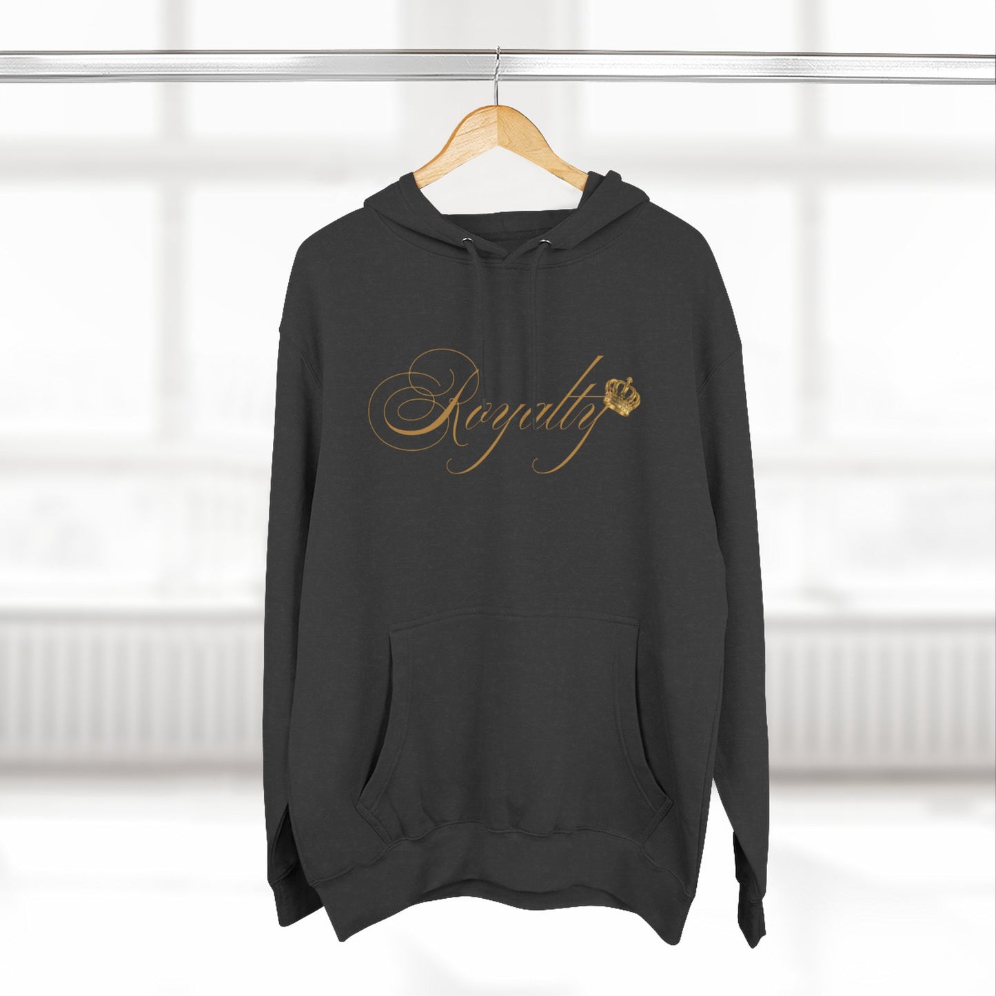 Royalty Script Hoodie - Gold Script "Royalty" Fleece Pullover, Cosy.