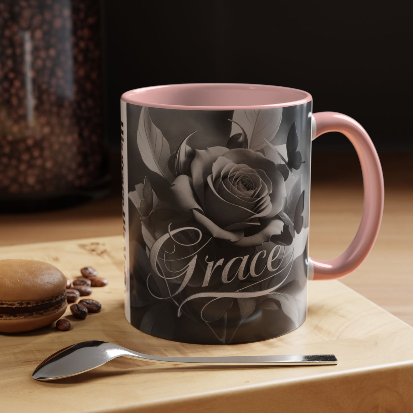 Floral Inspirational Coffee Mug, His Grace His Mercy.
