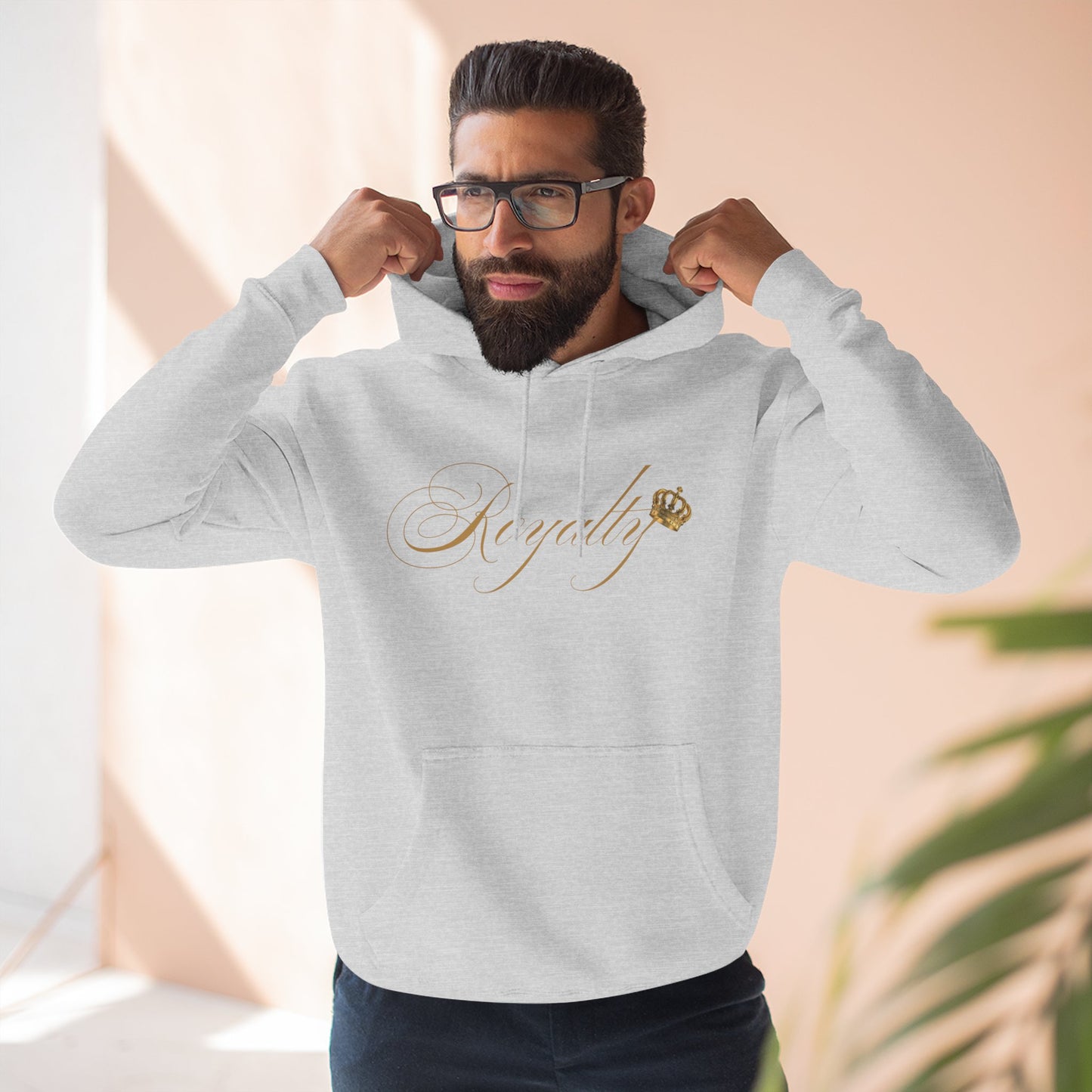 Royalty Script Hoodie - Gold Script "Royalty" Fleece Pullover, Cosy.