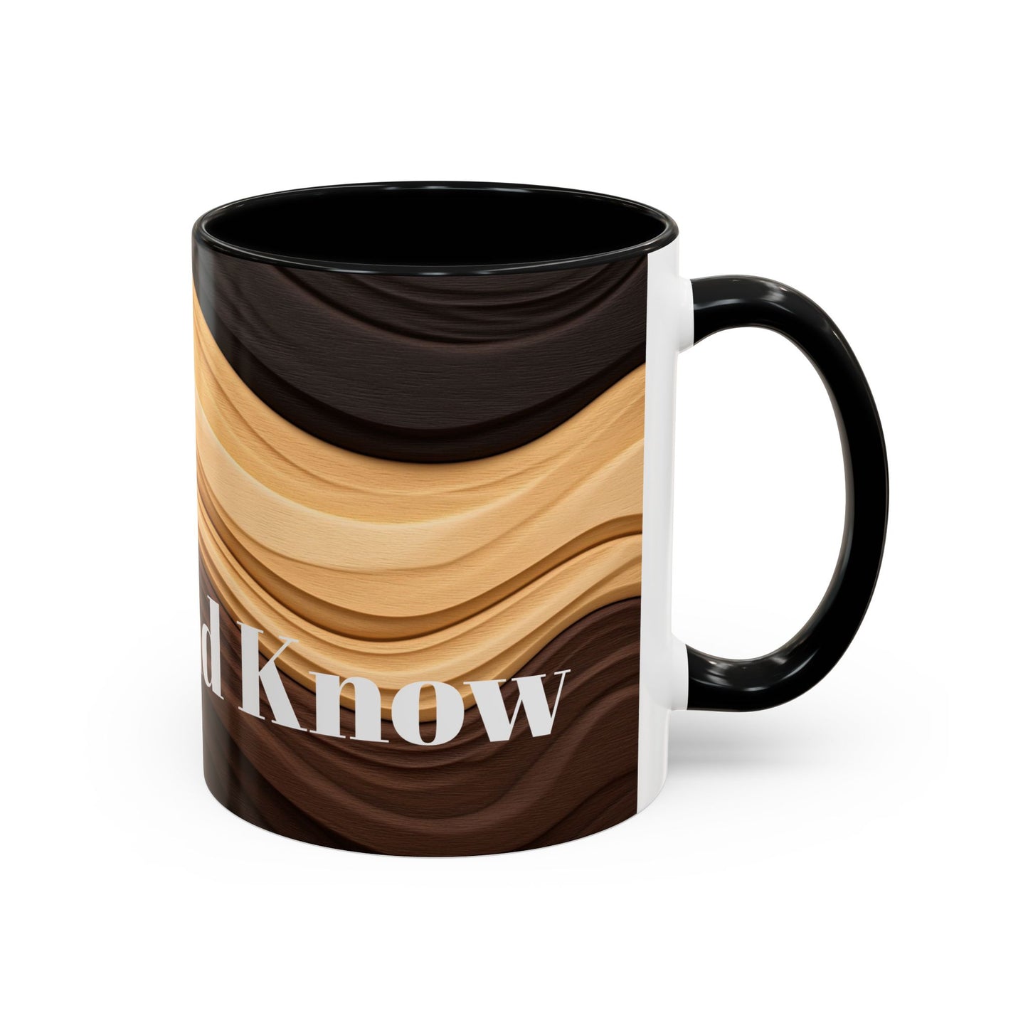 Accent Coffee Mug with Wavy Design.