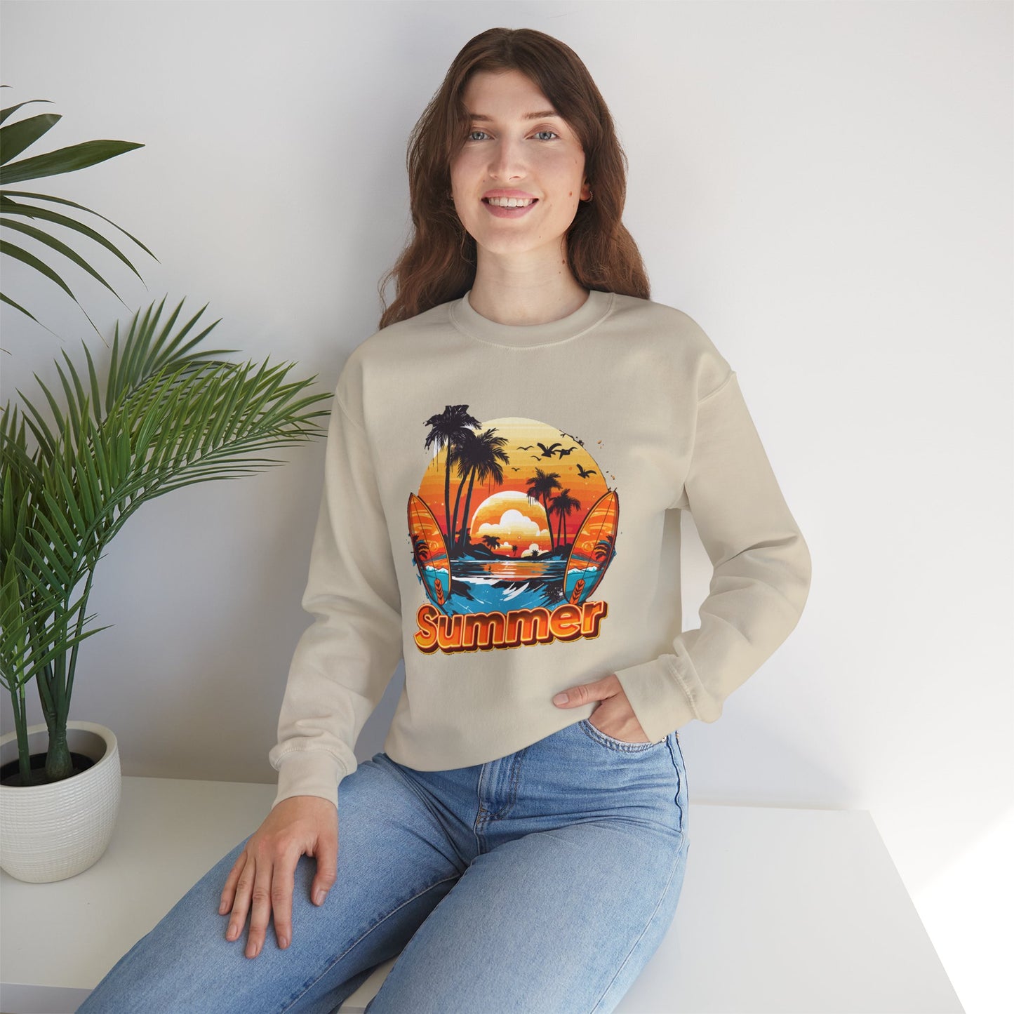 Summer Vibes Crewneck Sweatshirt, Unisex Summer Sweatshirt.