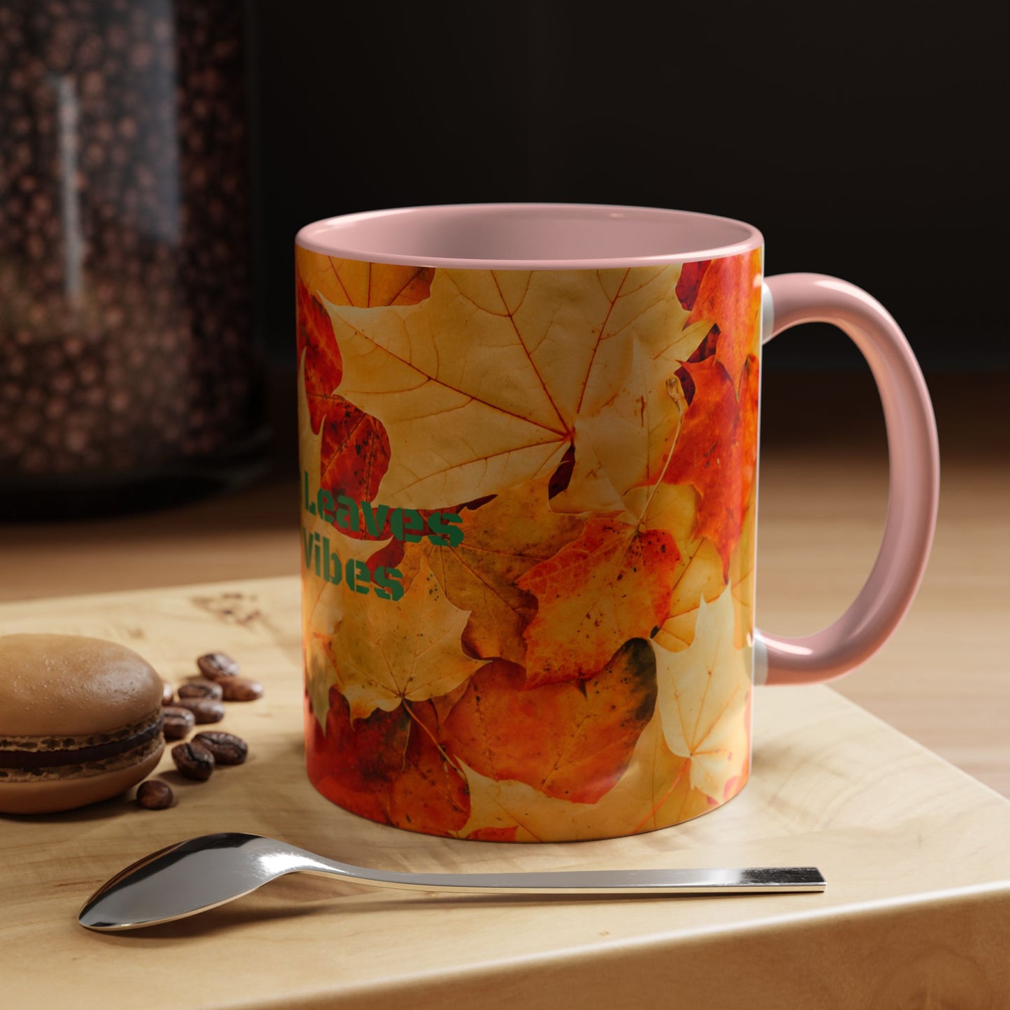 Leafy Falls Vibes, Accent Coffee Mug.
