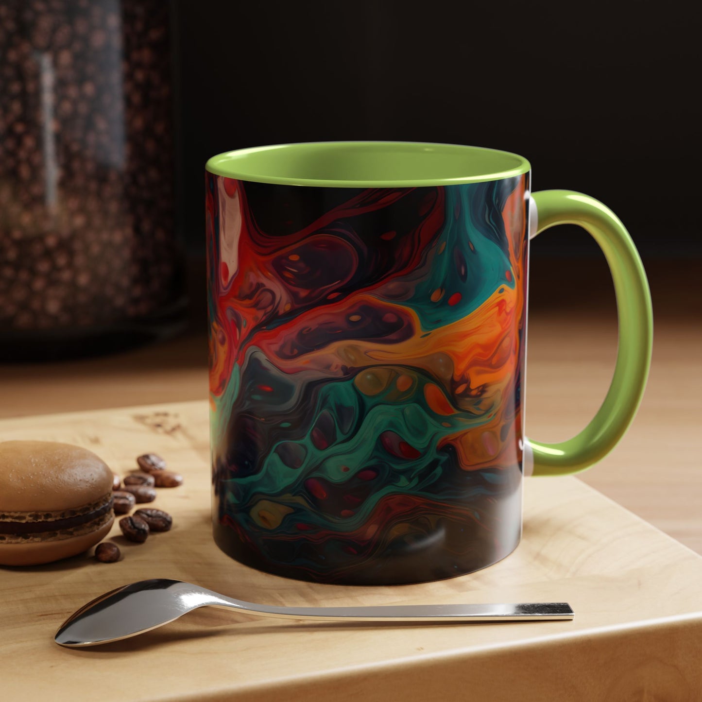 Colorful Abstract Accent Coffee Mug - Unique Art Mug.