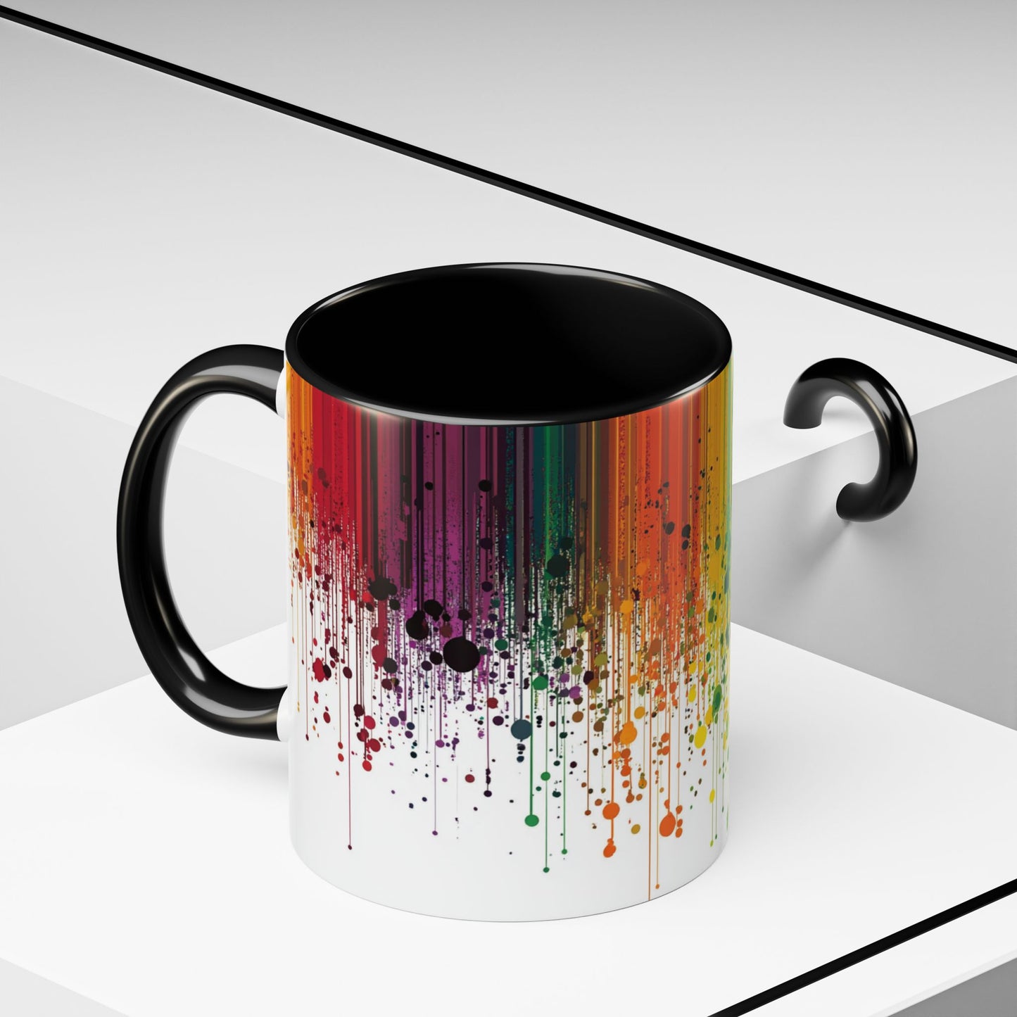 Vibrant Drip Pattern Ceramic Coffee Mug.