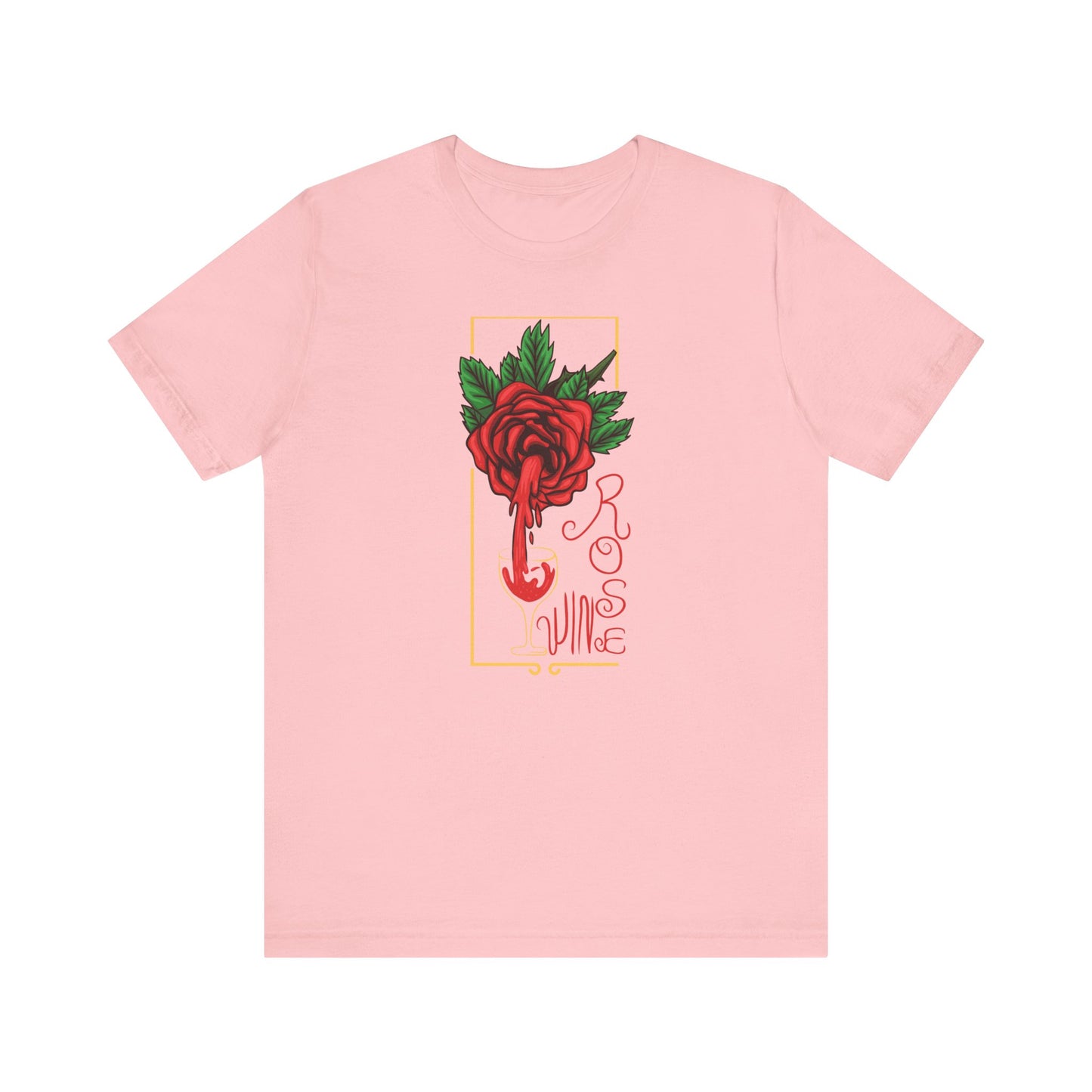 Rose Wine Unisex Tee, Perfect for Wine Lovers, Gifts for Her, Casual Date Night, Summer Apparel, Floral Graphic Shirt
