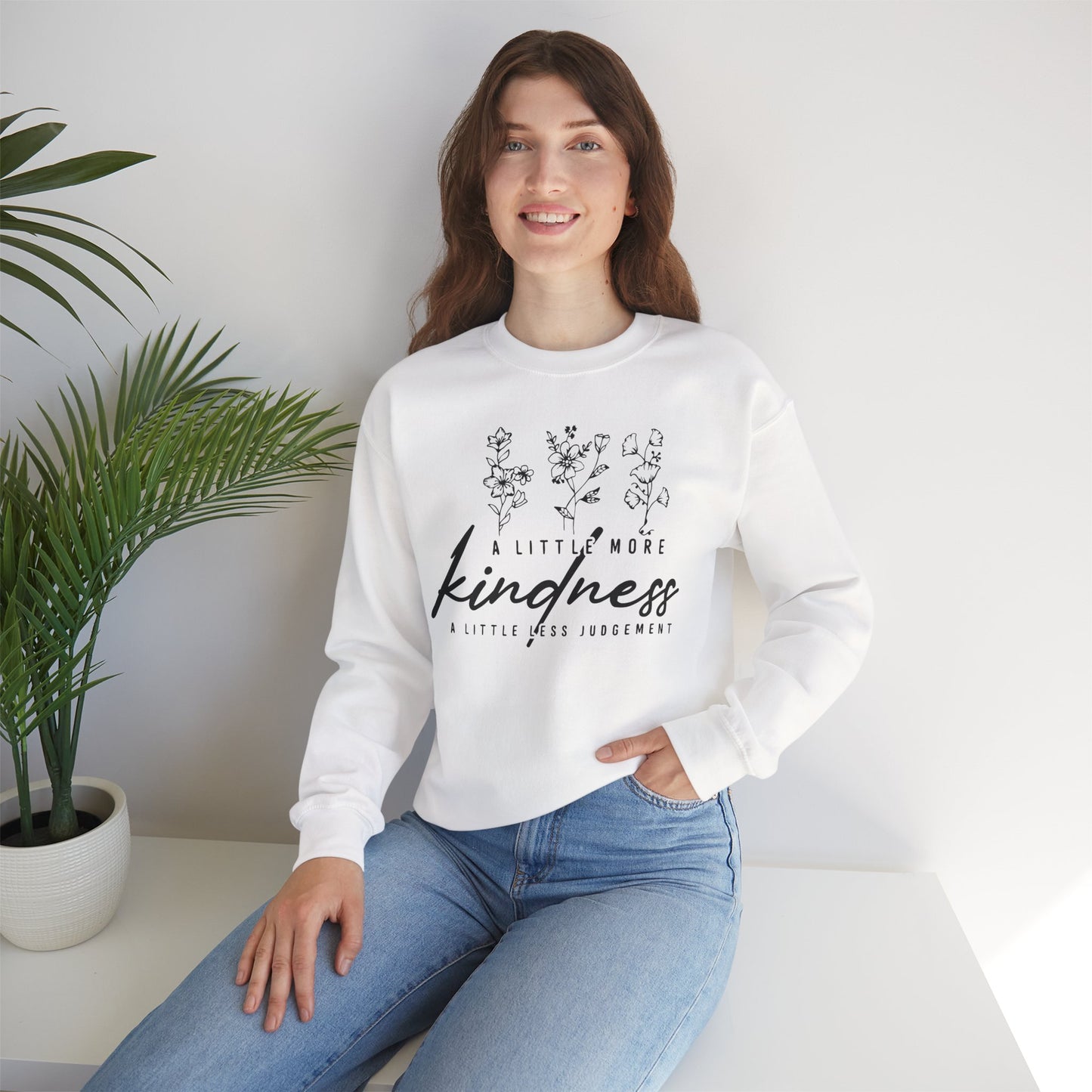 Unisex Heavy Blend Crewneck Sweatshirt - Kindness Design, Cozy Gift, Positive Vibes, Everyday Comfort, Compassionate Fashion