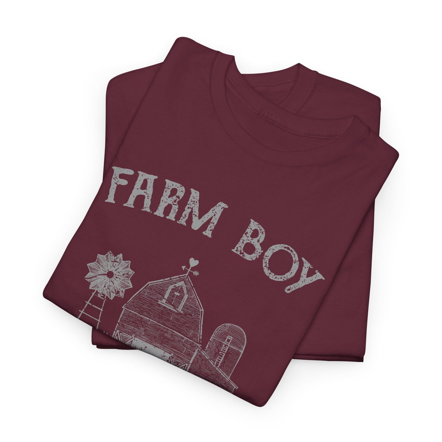 Farm Boy Organic Heavy Cotton Tee - Bright Yellow and burgundy  Unisex Shirt
