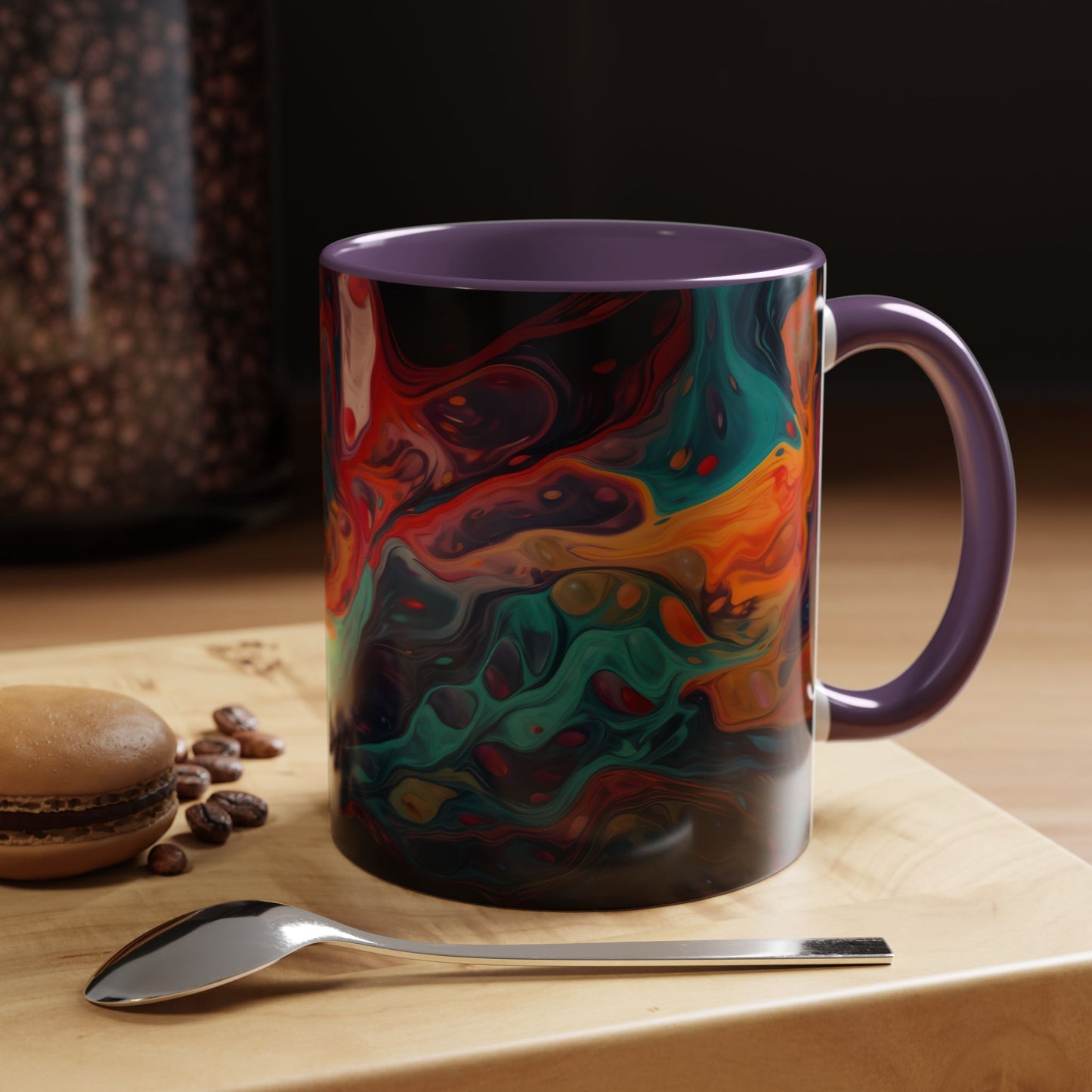 Colorful Abstract Accent Coffee Mug - Unique Art Mug.