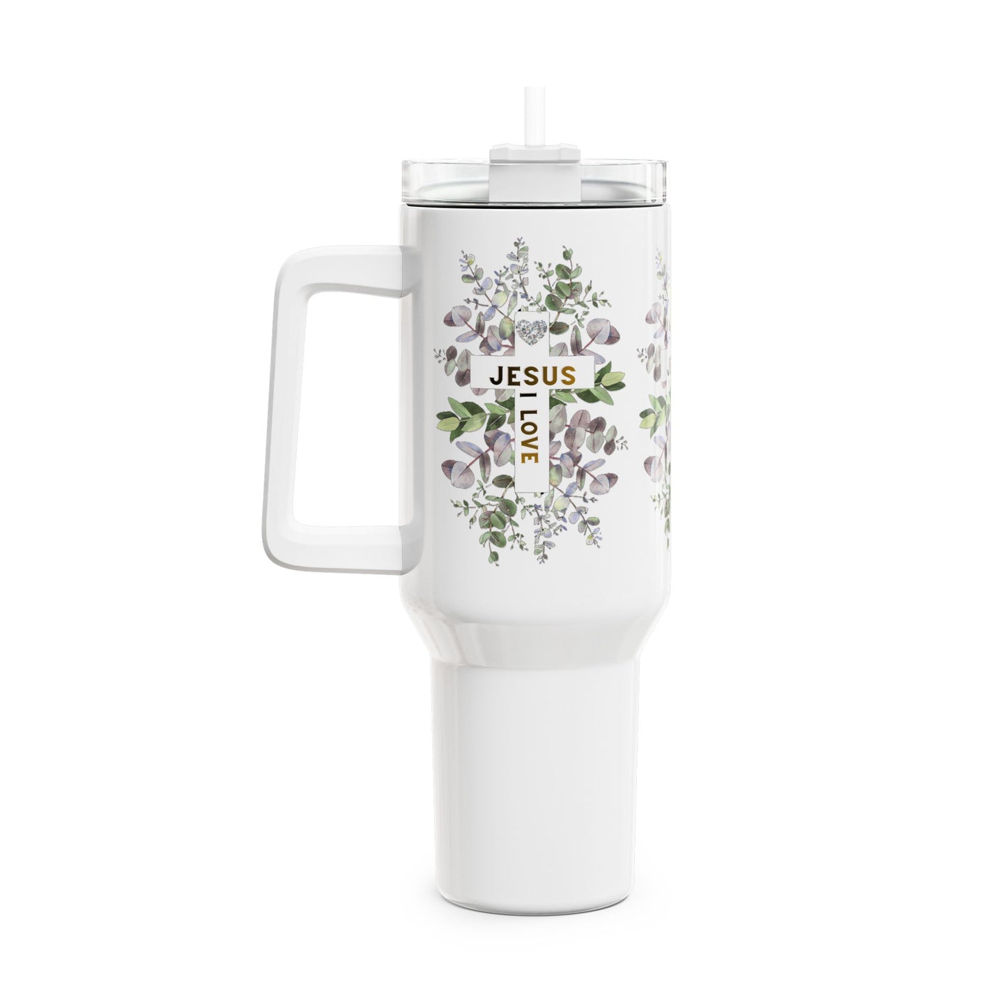 Floral 'Jesus Love' Travel Tumbler