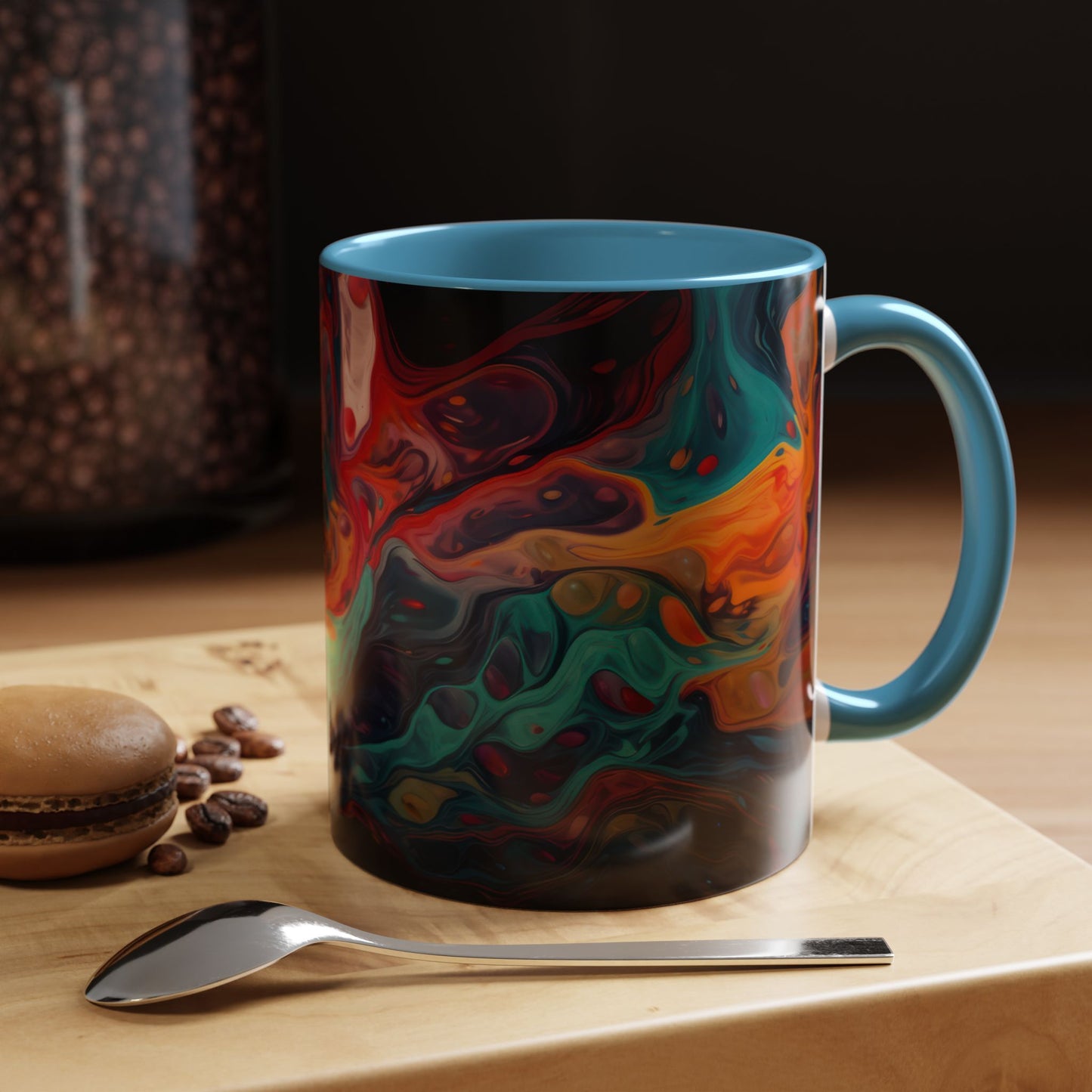 Colorful Abstract Accent Coffee Mug - Unique Art Mug.